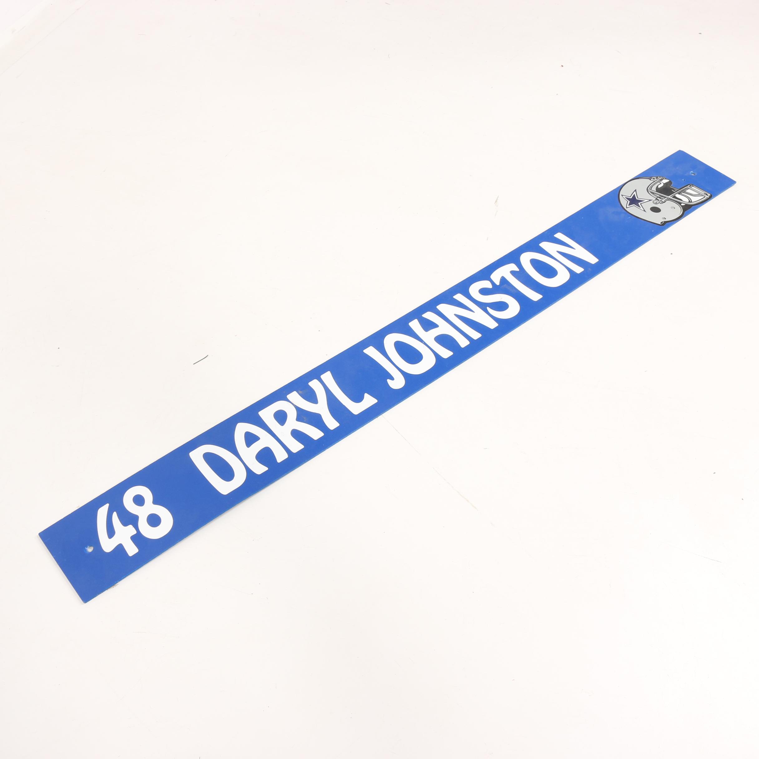 Dallas Cowboy Decor Including Daryl "Moose" Johnston Replica Locker Room Sign