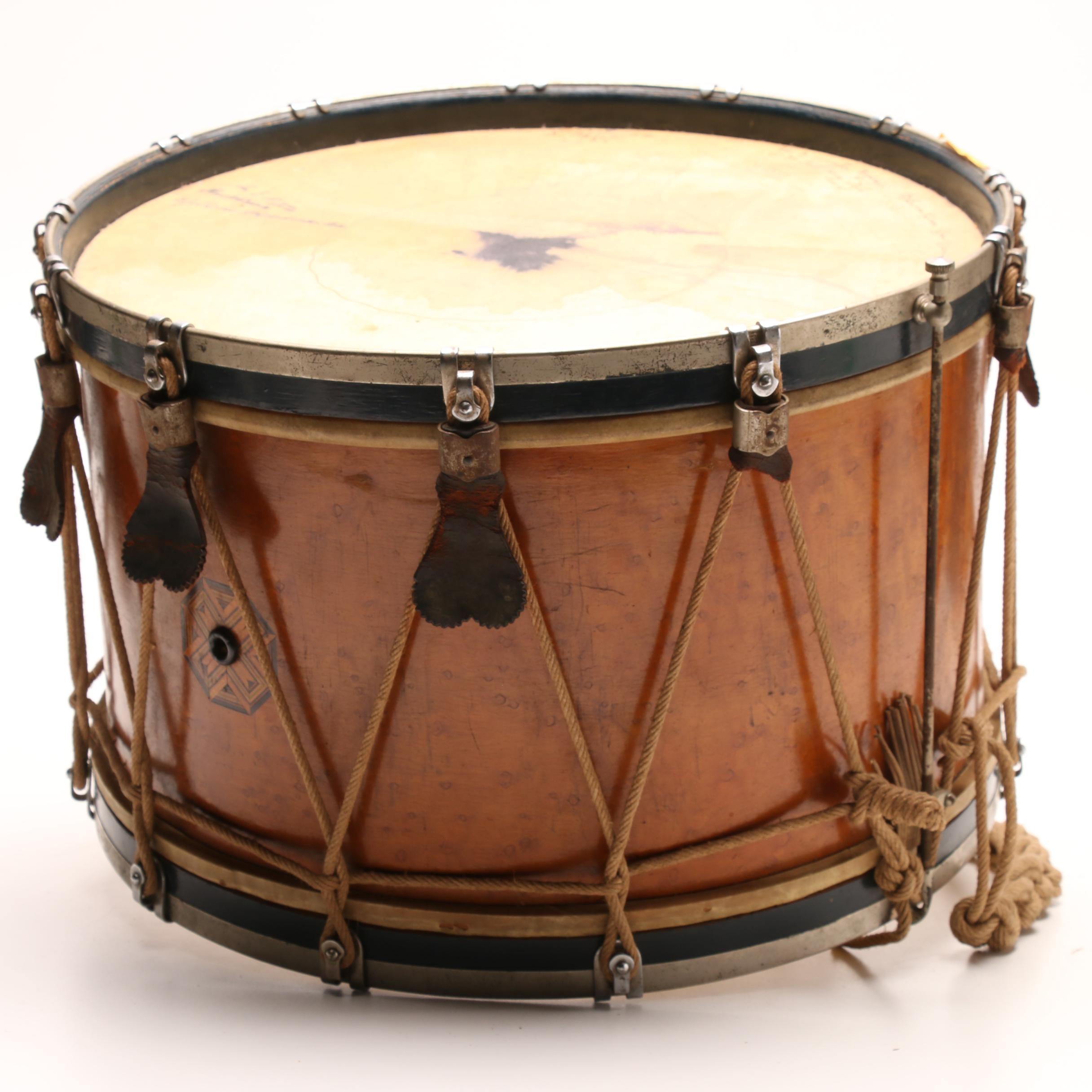 Antique Moeller Rope Tension Marching Band Drum