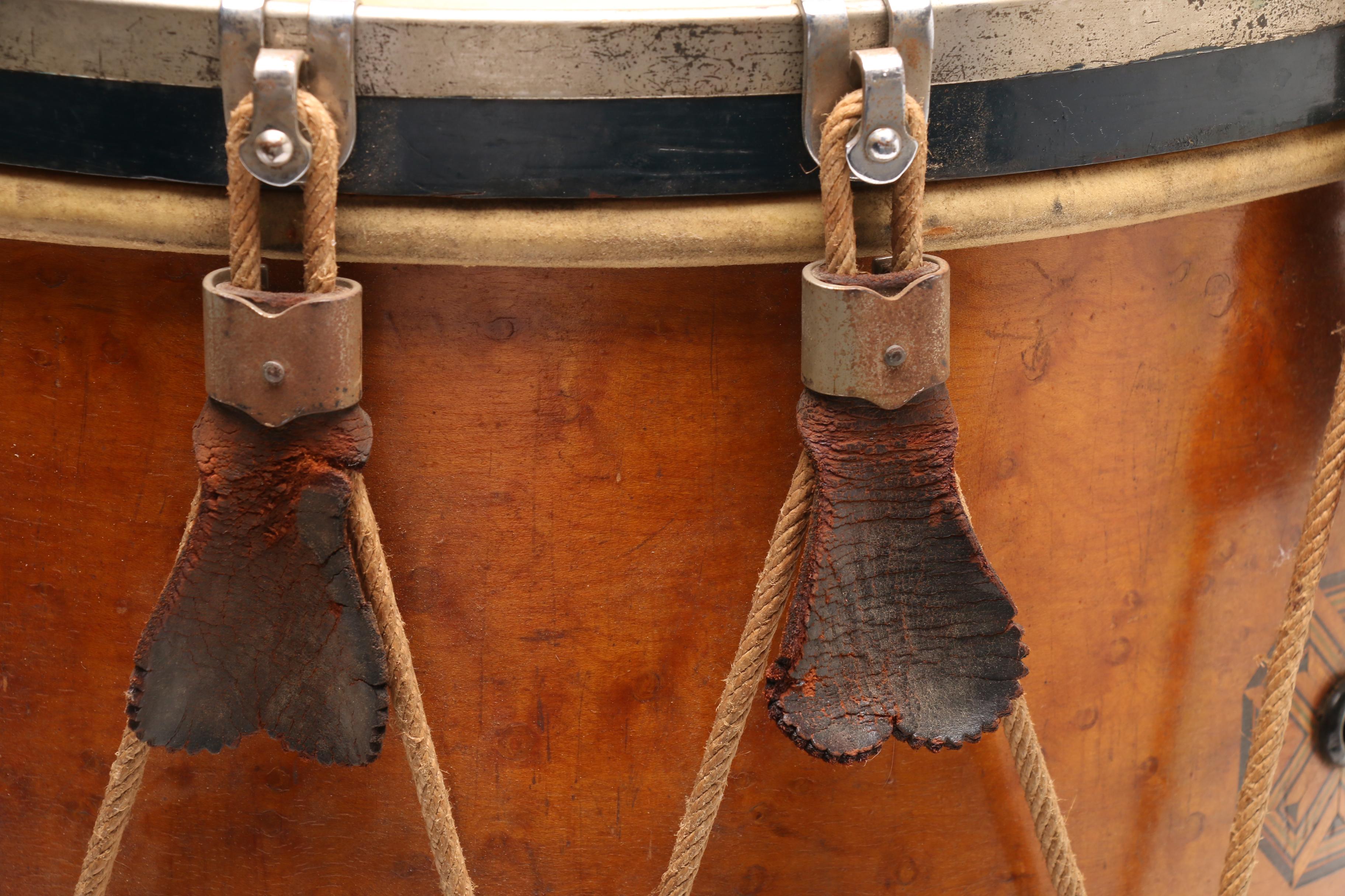 Antique Moeller Rope Tension Marching Band Drum