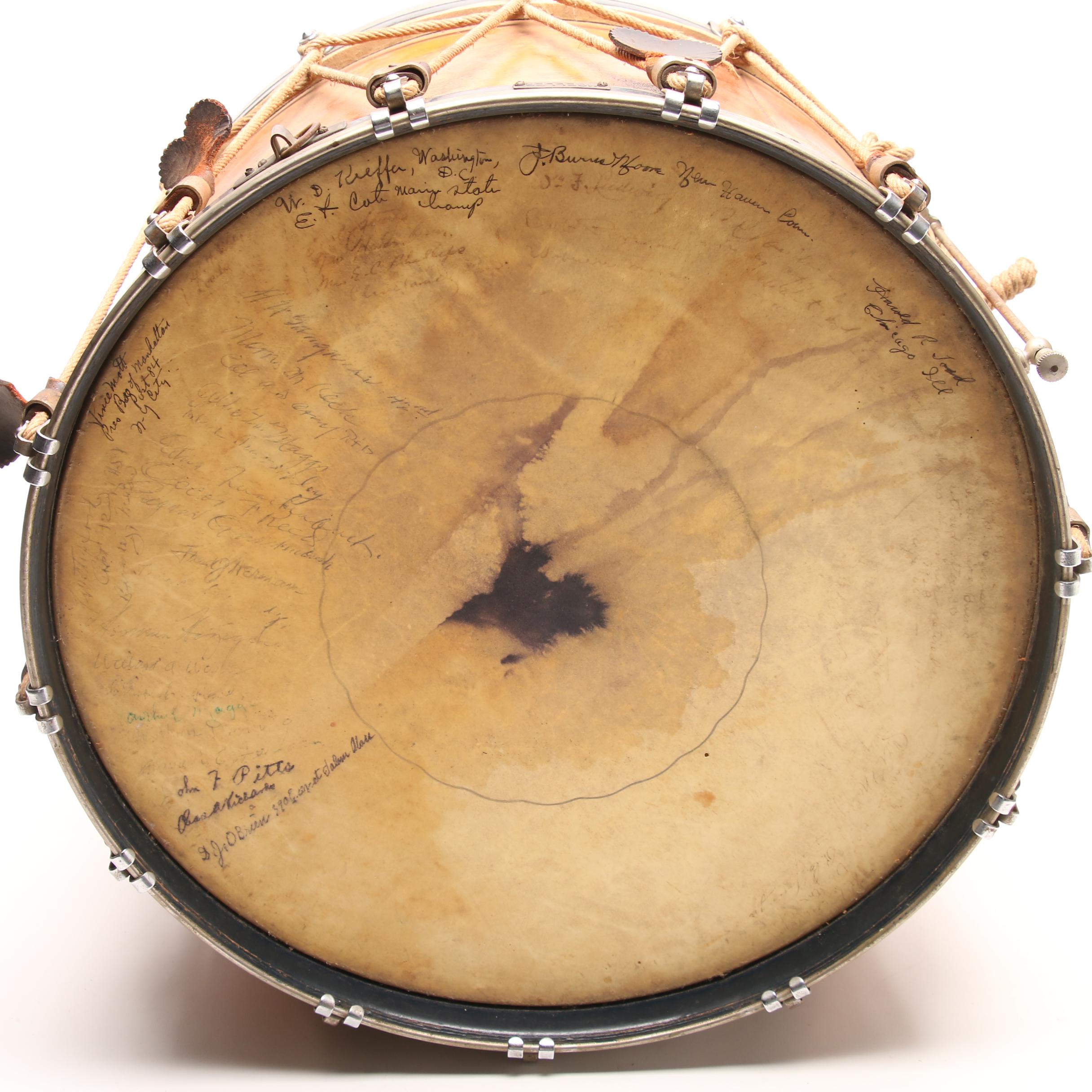 Antique Moeller Rope Tension Marching Band Drum