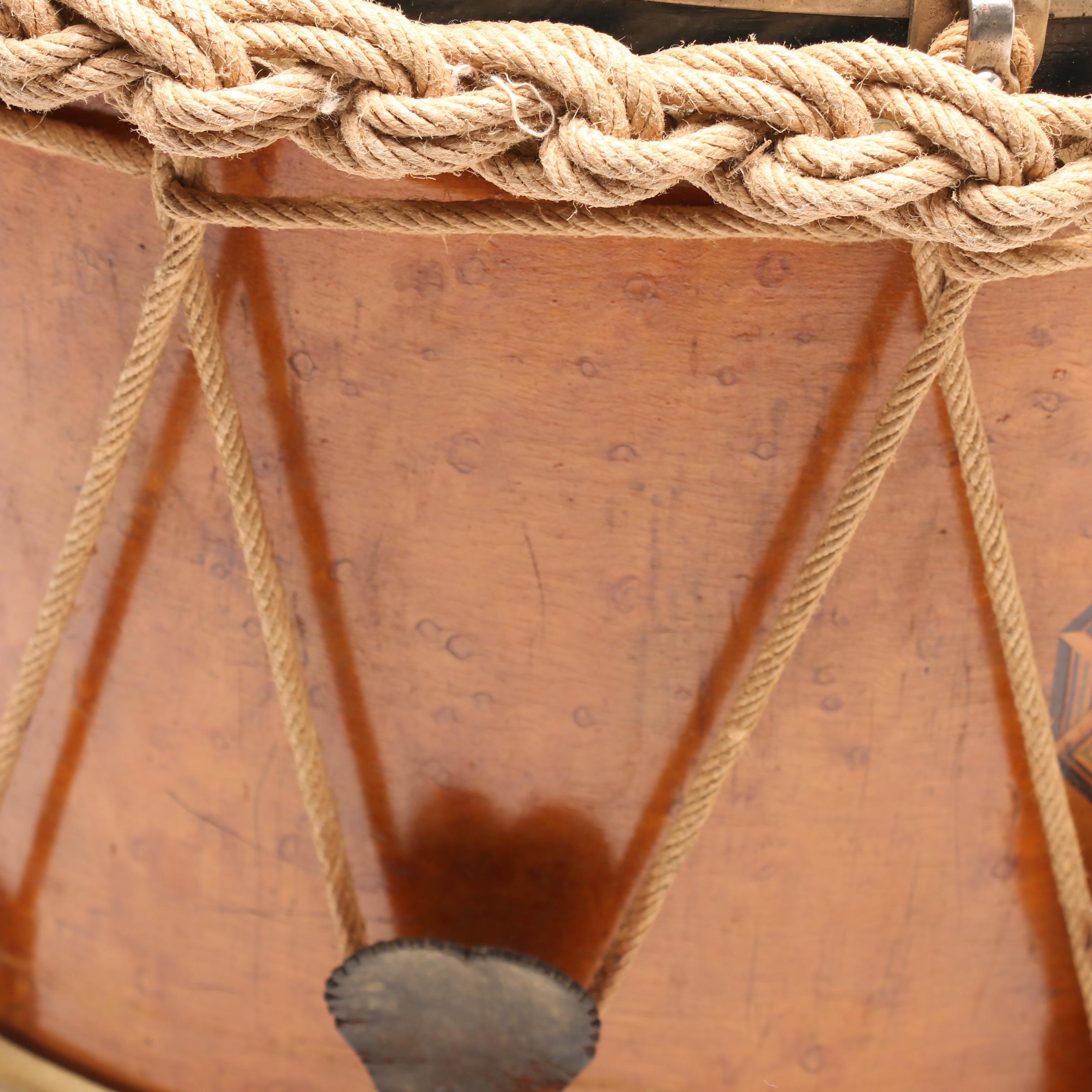 Antique Moeller Rope Tension Marching Band Drum