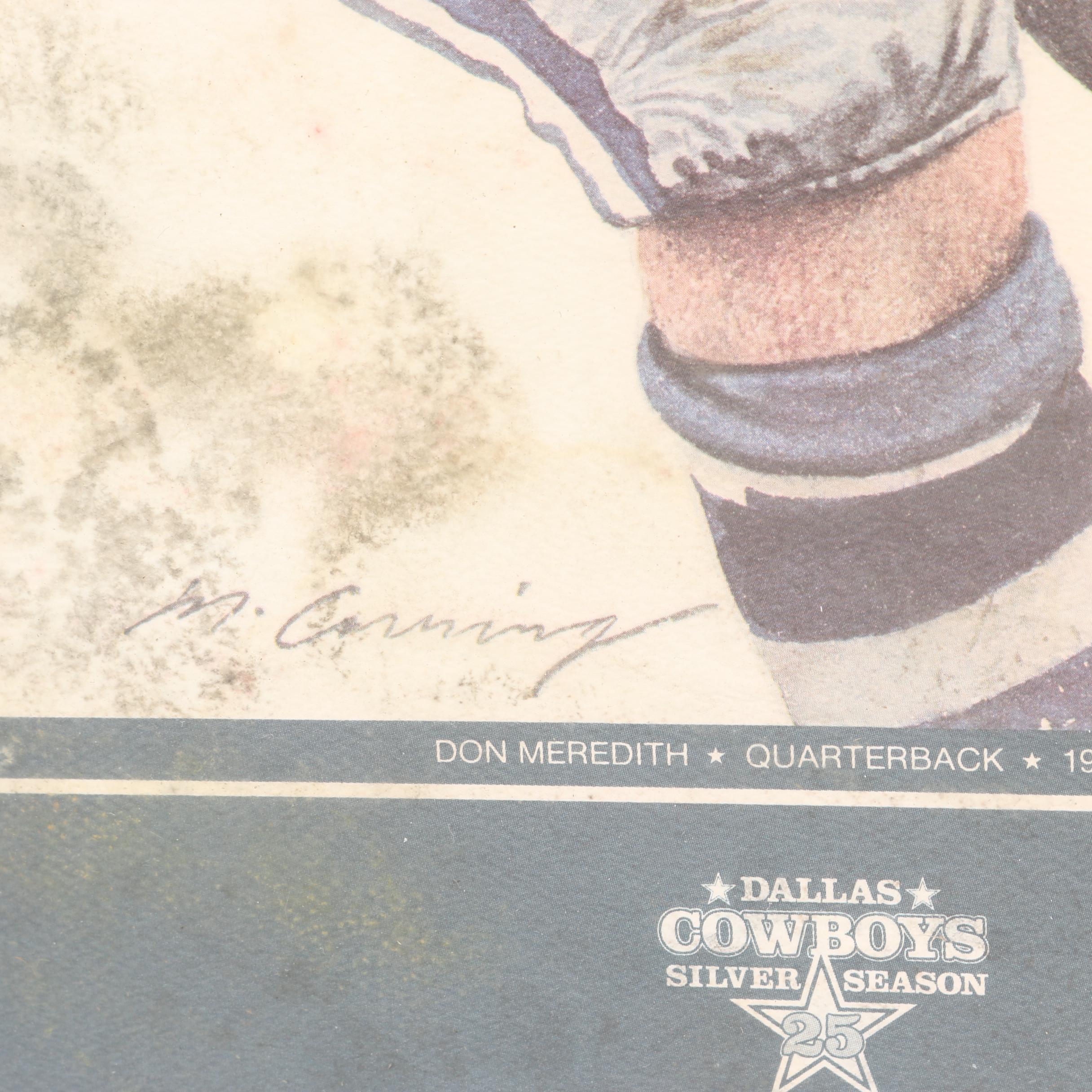 Dallas Cowboys 25th Anniversary and Superbowl 13 Prints With 1971 Team Plaque