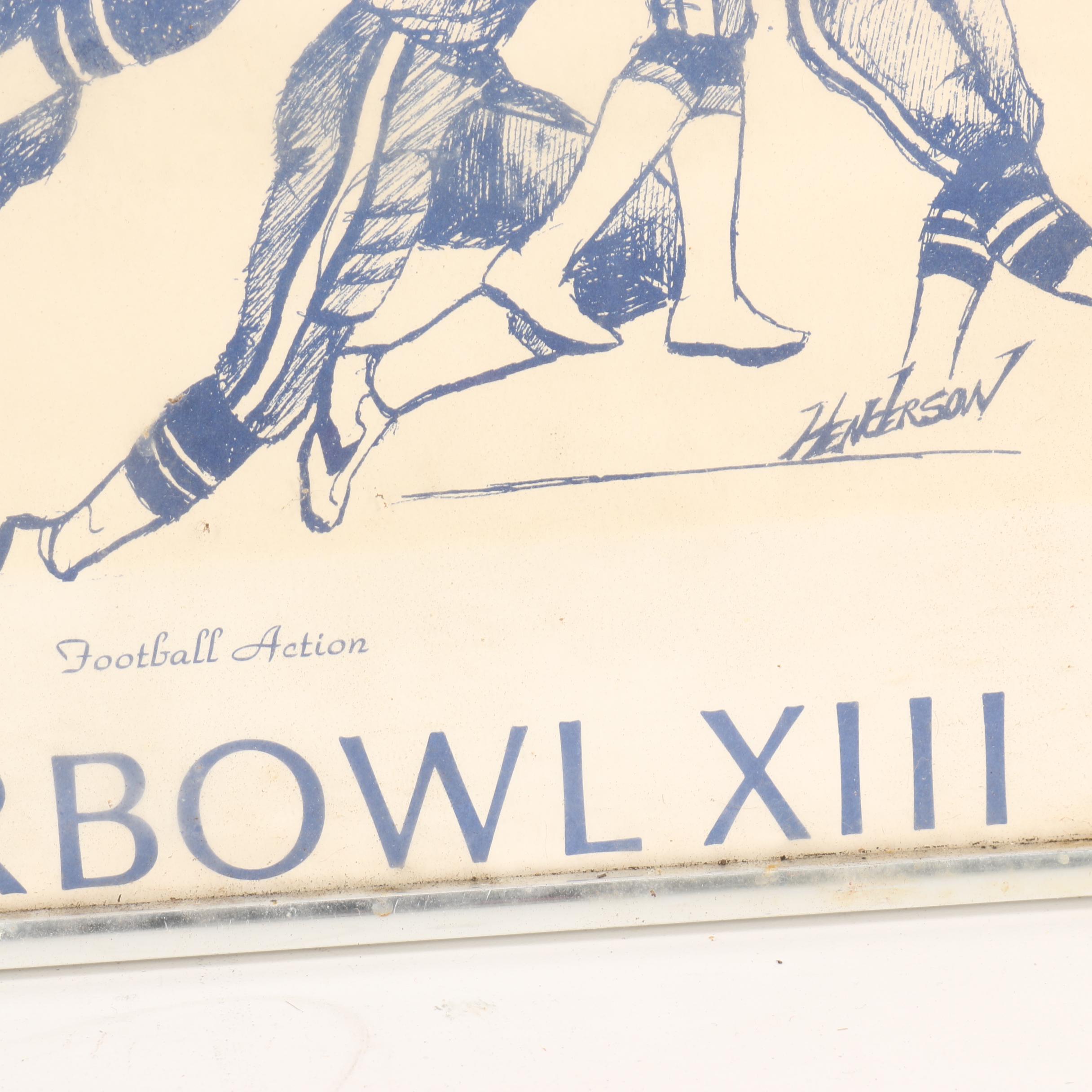 Dallas Cowboys 25th Anniversary and Superbowl 13 Prints With 1971 Team Plaque