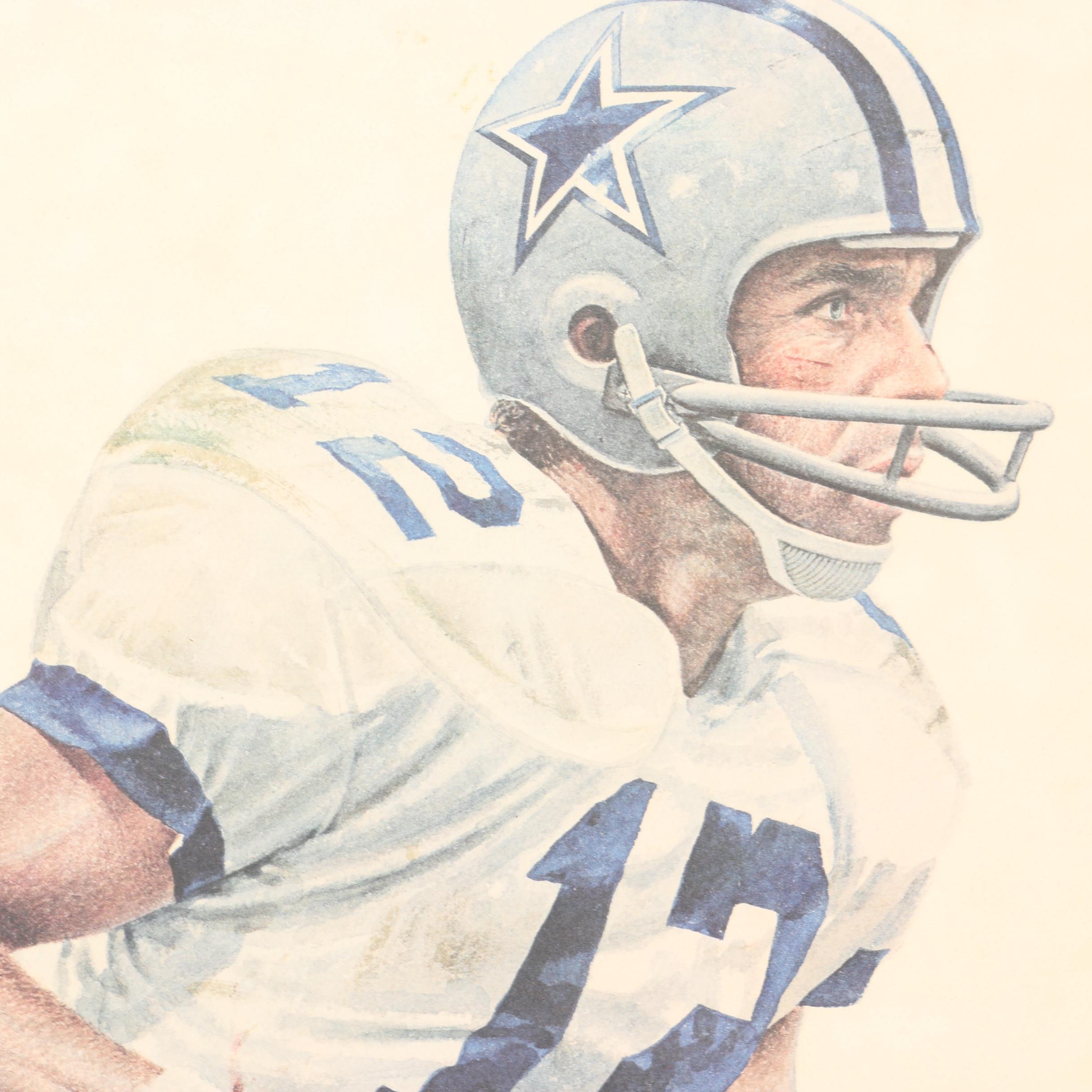 Dallas Cowboys 25th Anniversary and Superbowl 13 Prints With 1971 Team Plaque