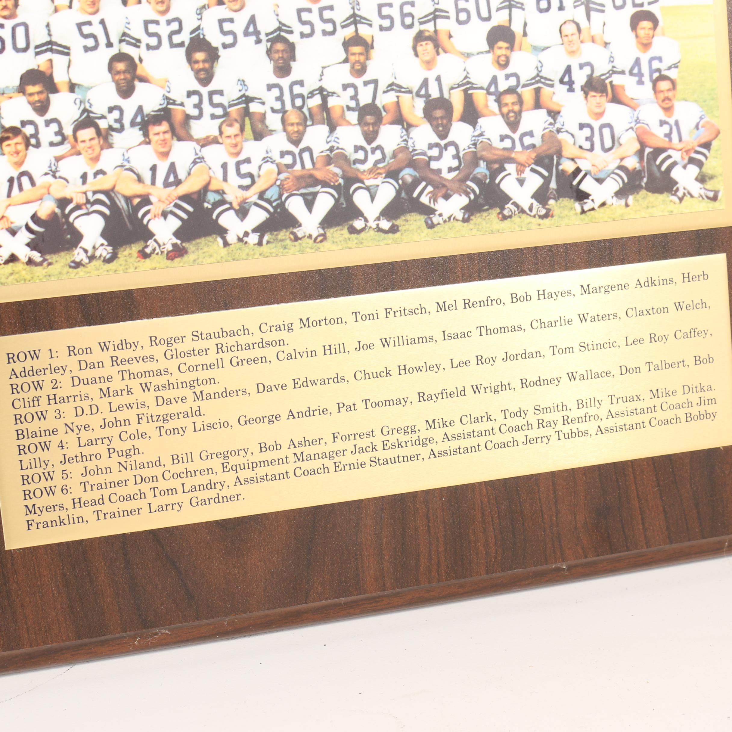 Dallas Cowboys 25th Anniversary and Superbowl 13 Prints With 1971 Team Plaque