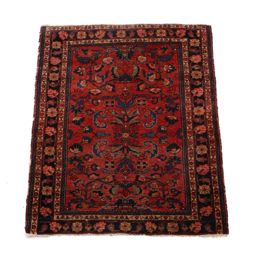 Vintage Hand-Knotted Persian Hamadan Accent Rug