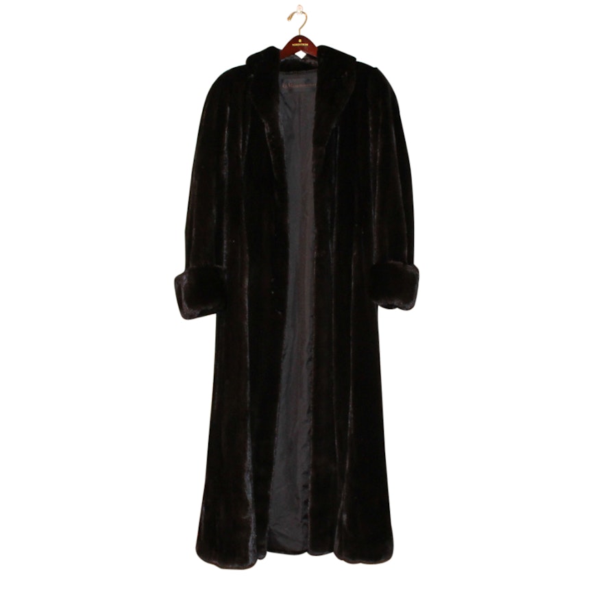 Women's B.K. by Ben Kahn Blackglama Dark Ranch Mink Fur Full-Length Coat