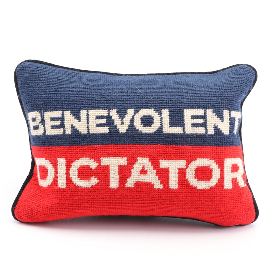 Jonathan Adler "Benevolent Dictator" Needlepoint Pillow