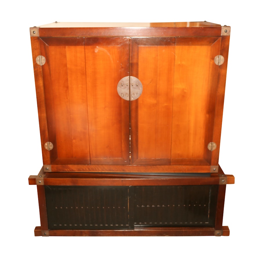 Chinese Style Hardwood Media Console, Late 20th Century