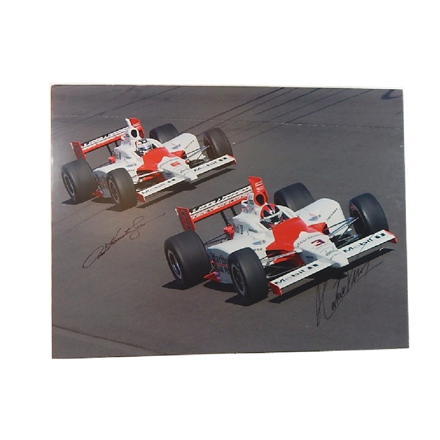 40" x 30" Indy Car Series Mounted Photograph Signed by Hornish and Castroneves