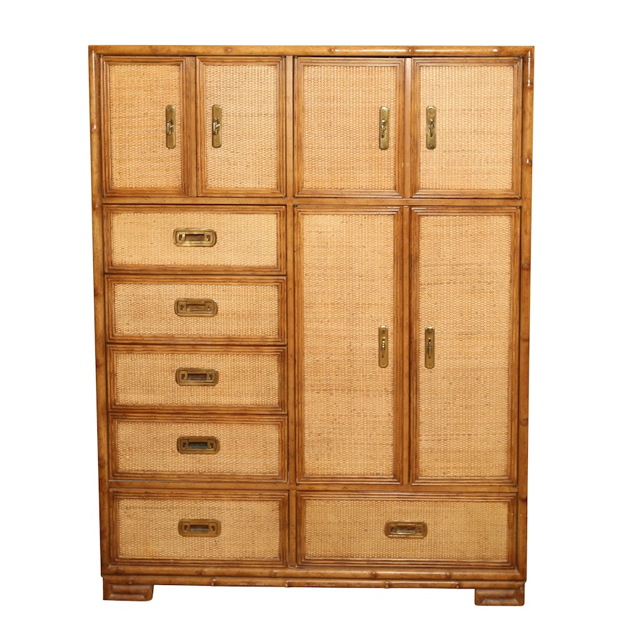 Captiva Collection Faux Bamboo Wood Dresser by Drexel, Mid-20th Century