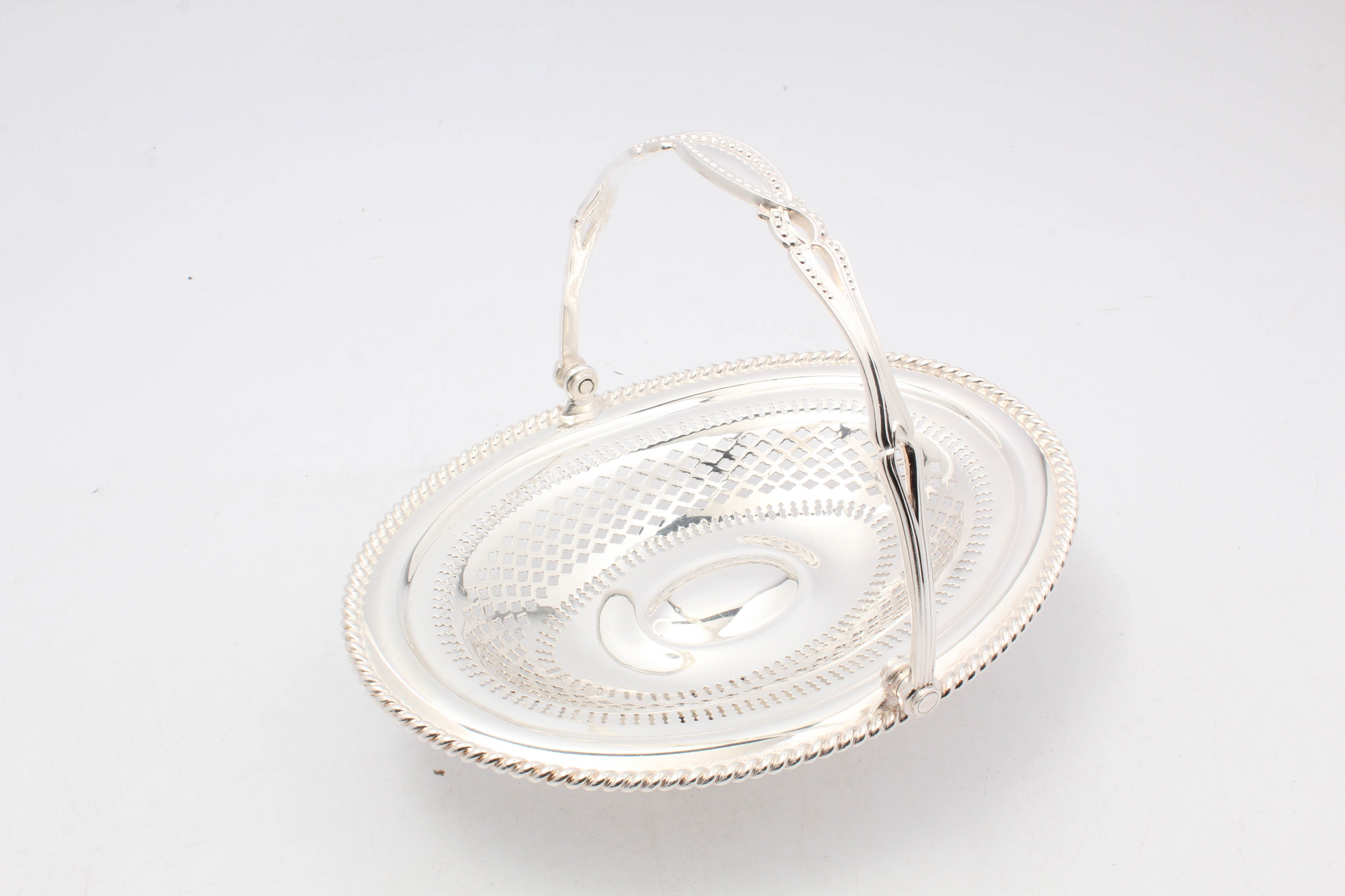 Reed & Barton Silver Plate Reticulated Dish with a Weighted Sterling Compote