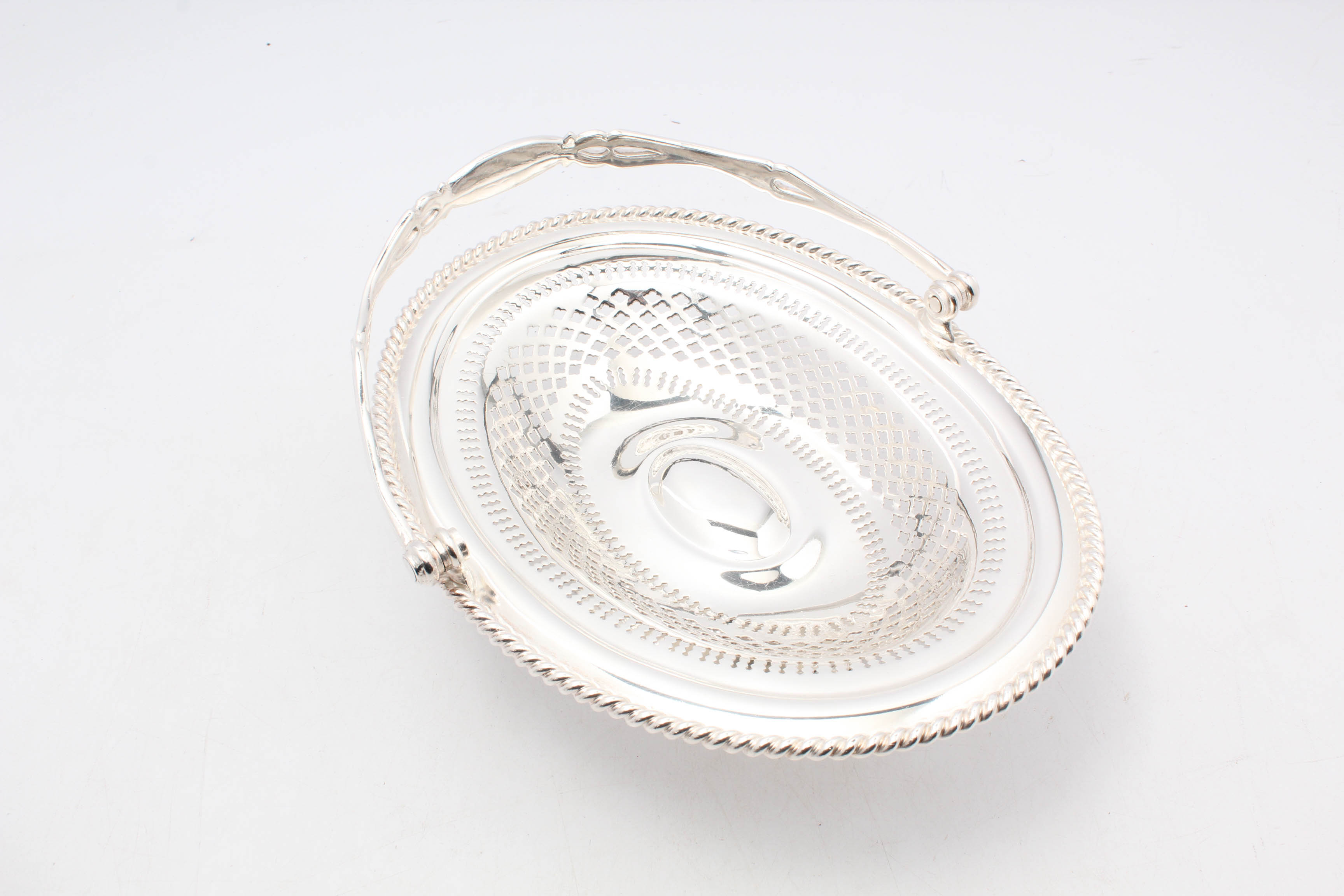 Reed & Barton Silver Plate Reticulated Dish with a Weighted Sterling Compote