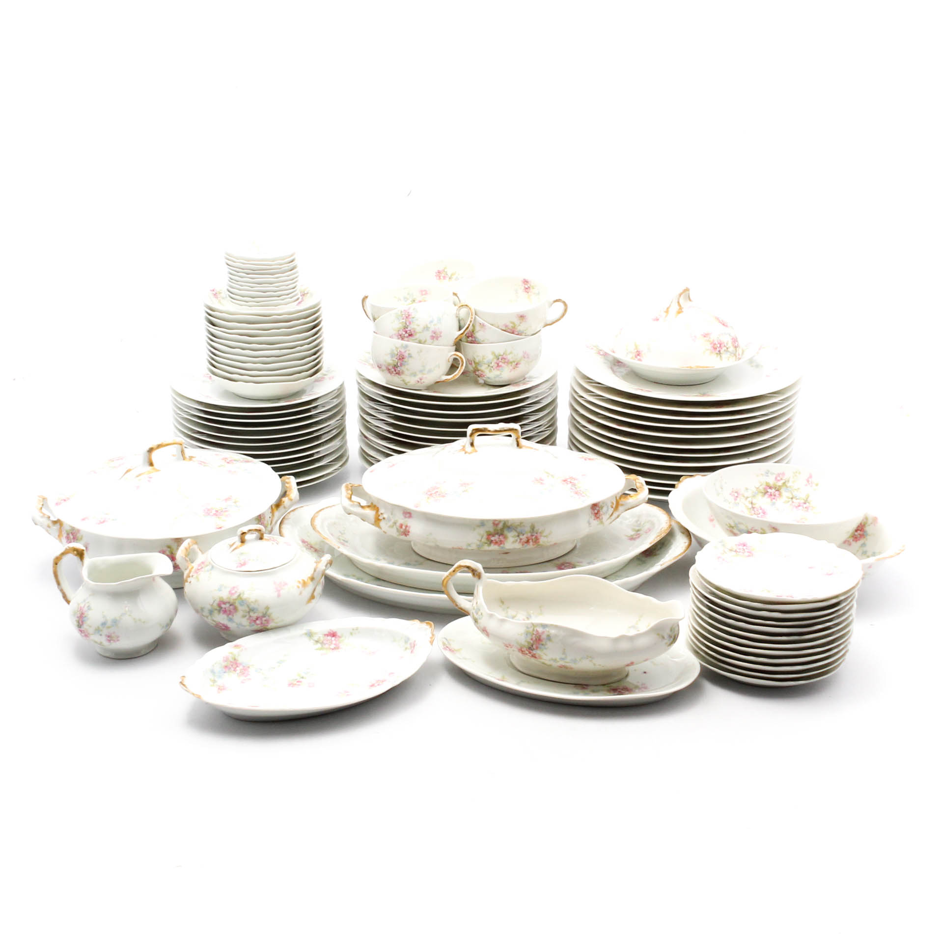 Theodore Haviland Limoges Dinnerware Set for Twelve
