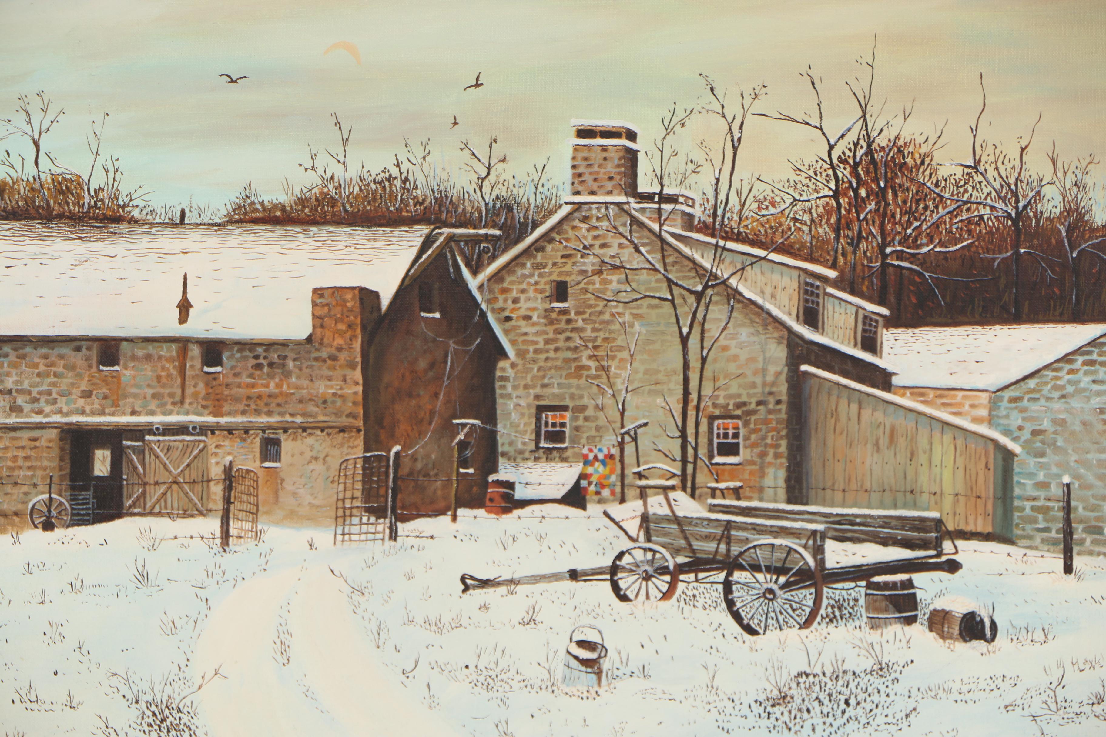 John Greco 1974 Oil Painting "The Old Homestead"