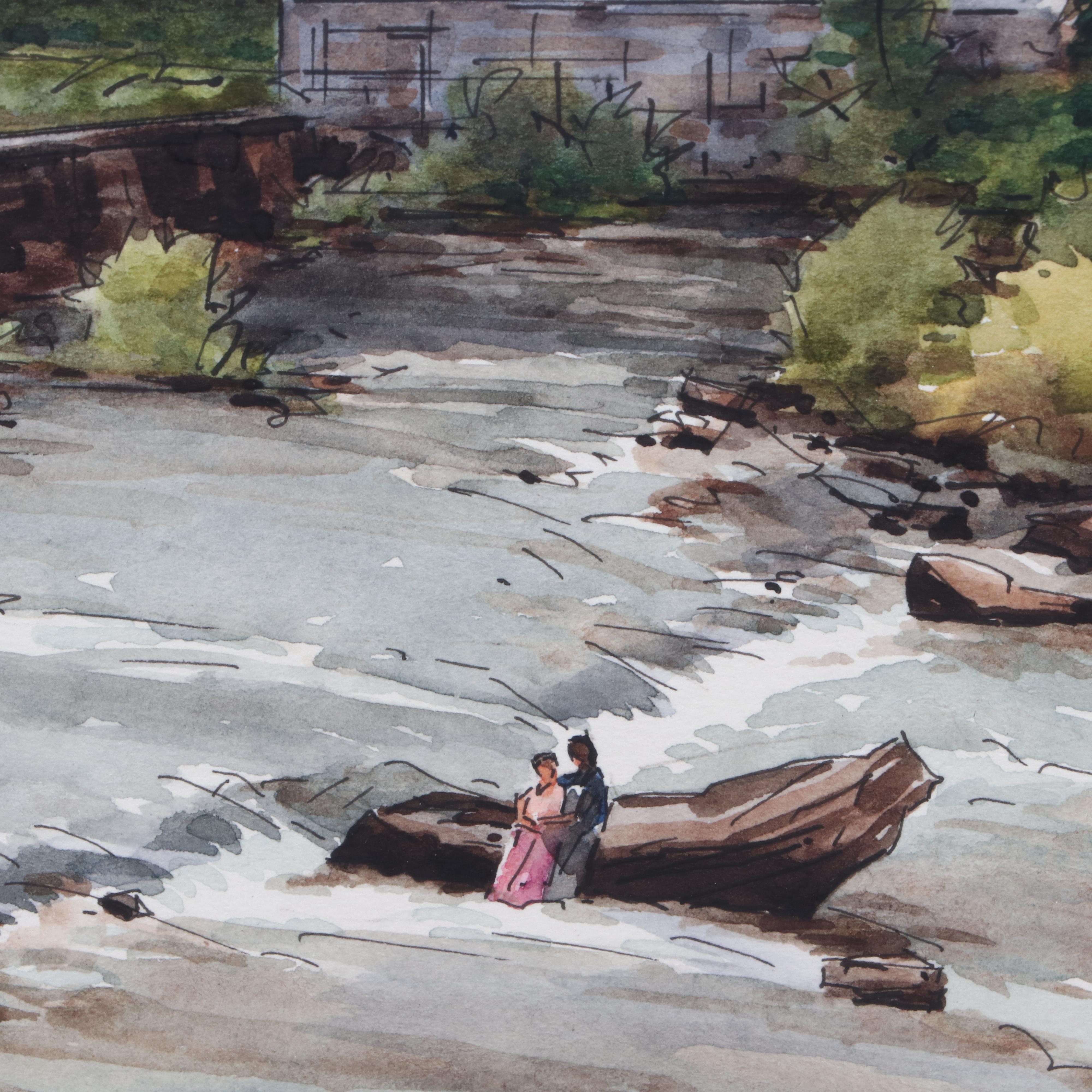 D. Omer Seamon Watercolor Landscape Painting