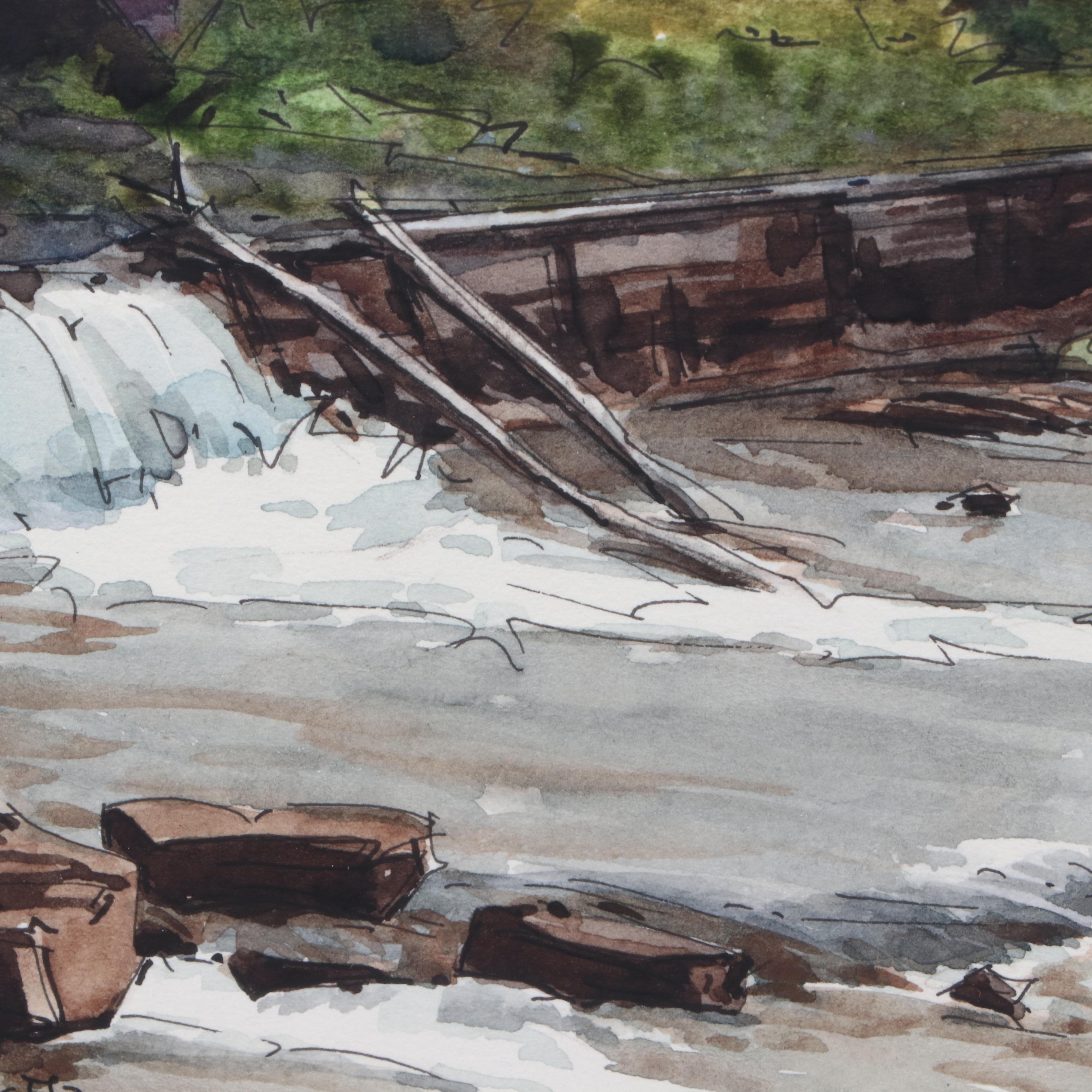 D. Omer Seamon Watercolor Landscape Painting