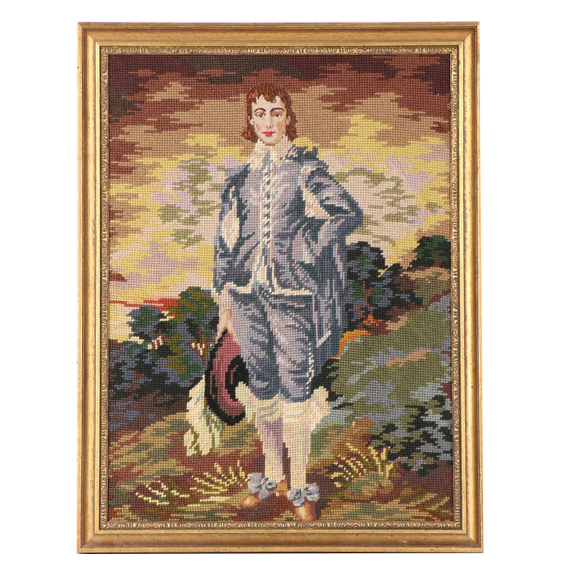 Needlepoint after Thomas Gainsborough "The Blue Boy"