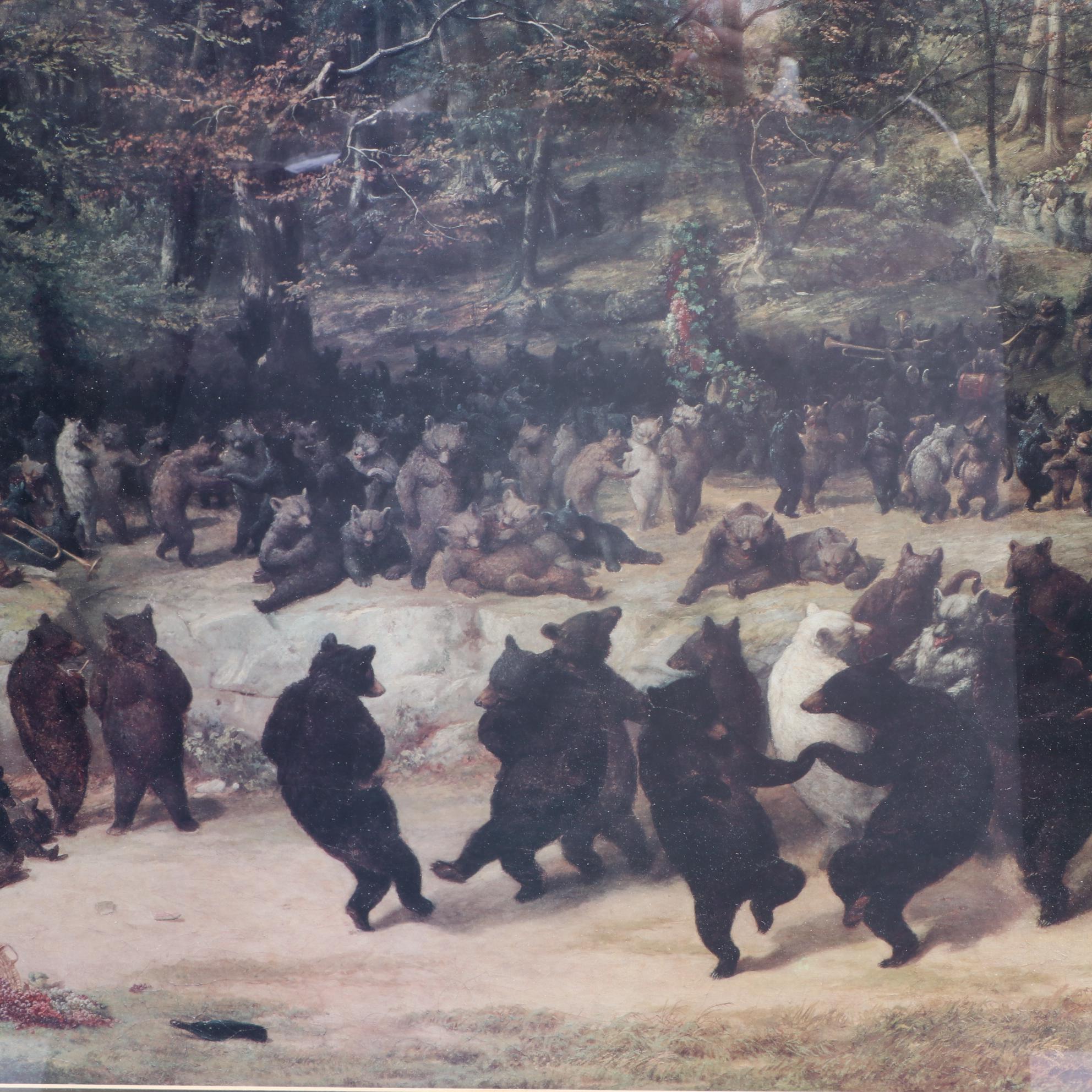 Offset Lithograph after William Holbrook Beard "Bear Dance"