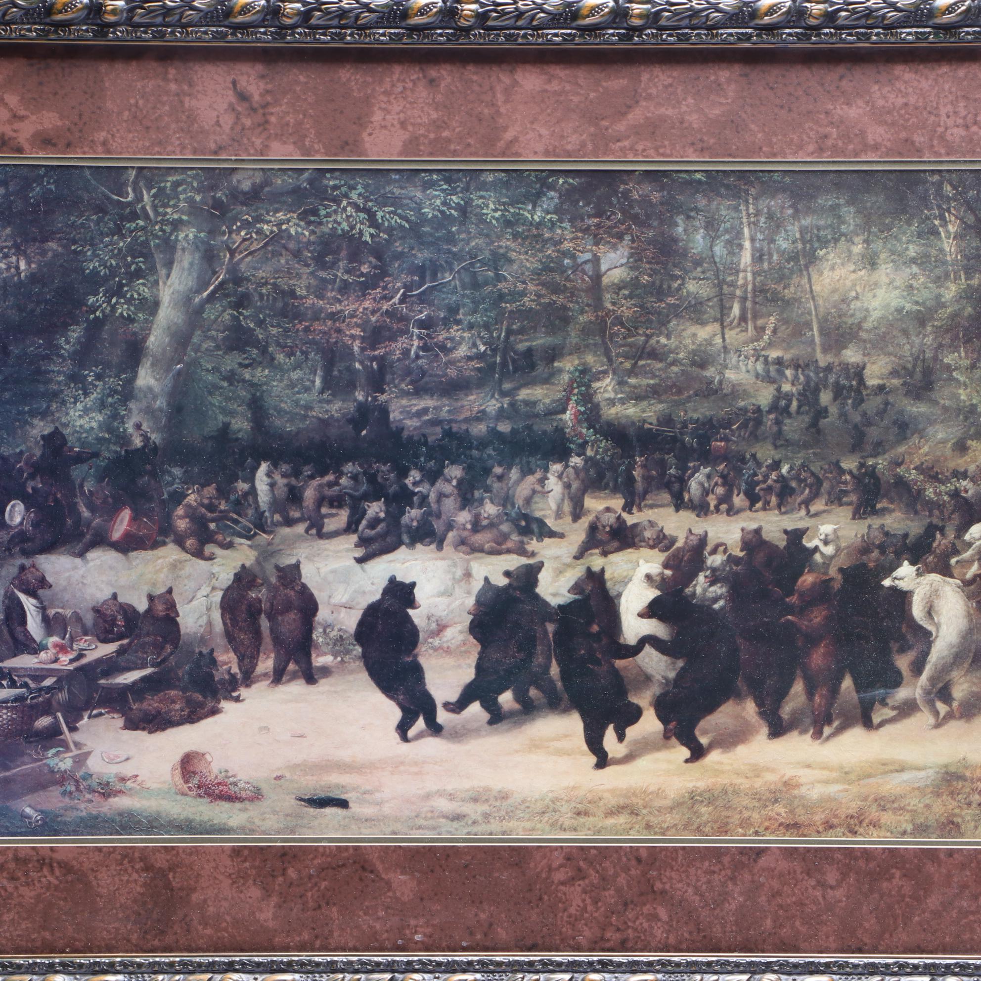 Offset Lithograph after William Holbrook Beard "Bear Dance"