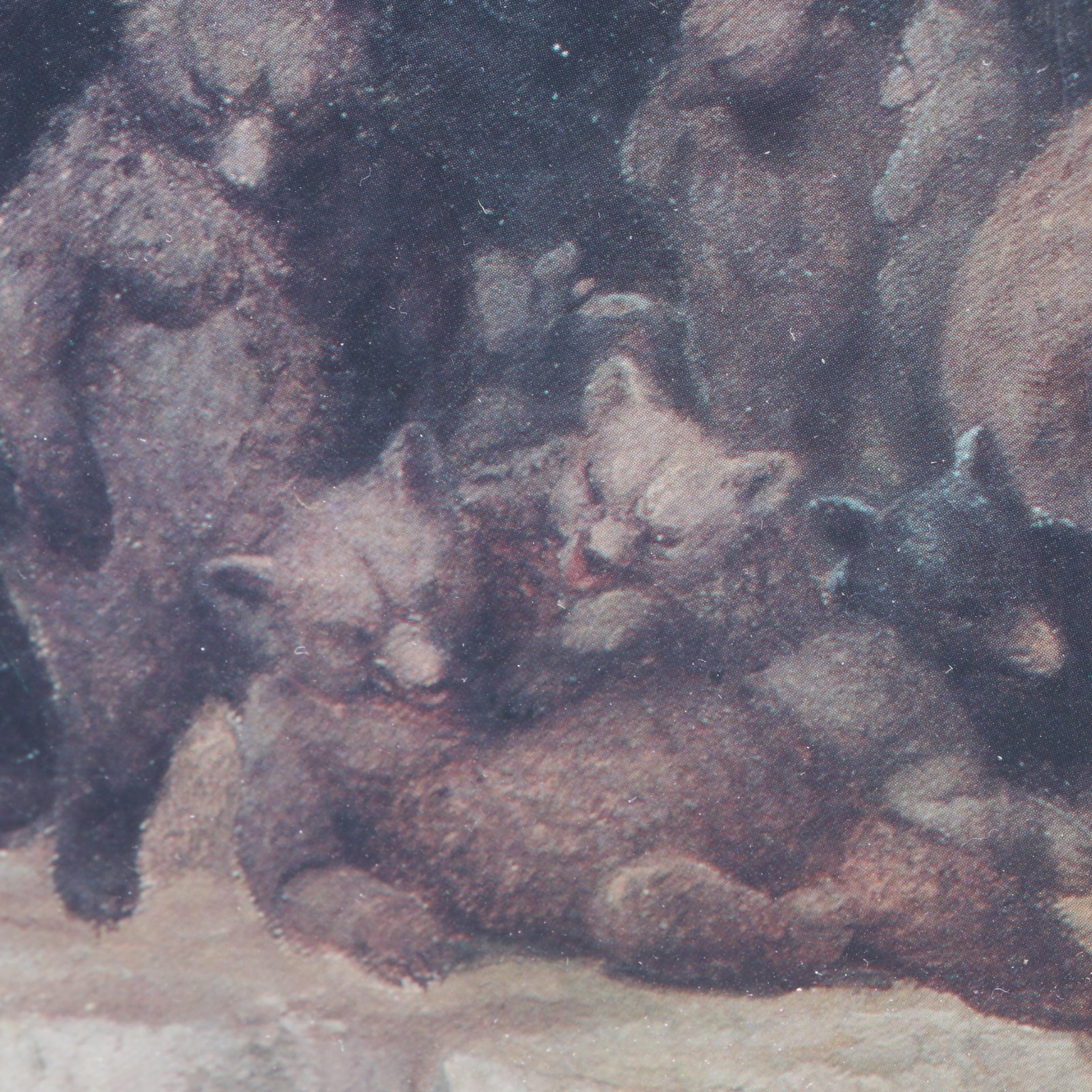 Offset Lithograph after William Holbrook Beard "Bear Dance"