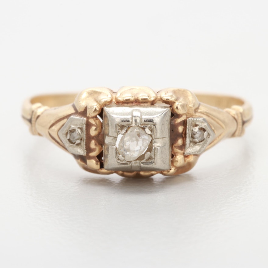 14K Yellow Gold Diamond Ring