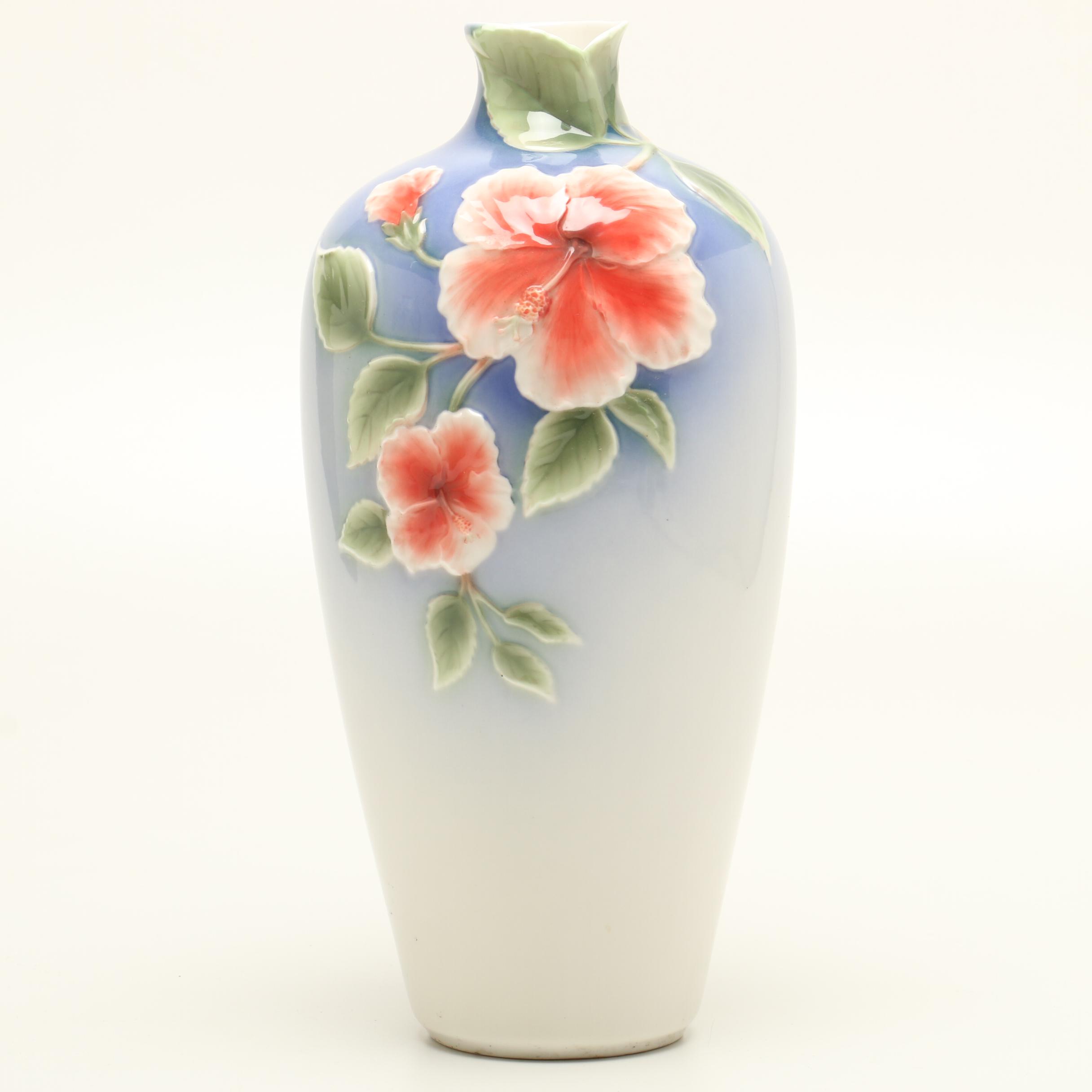 Tall Porcelain Franz Collection Vases