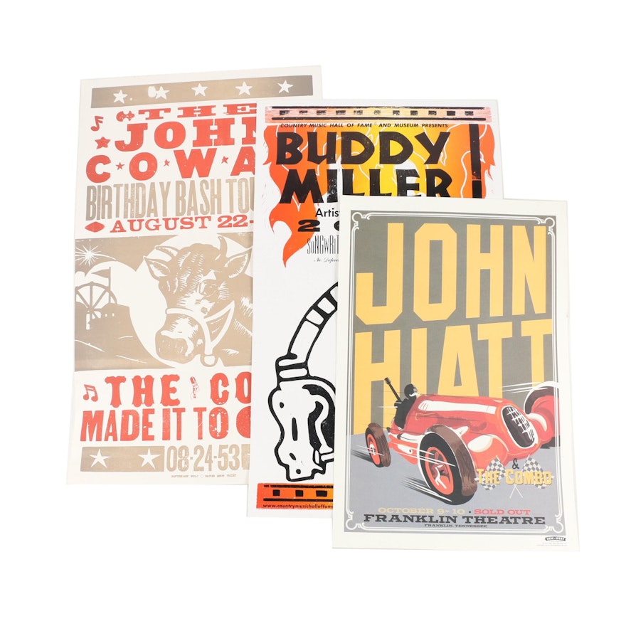 John Hiatt, Buddy Miller, and The John Cowan British Bash Tour Posters