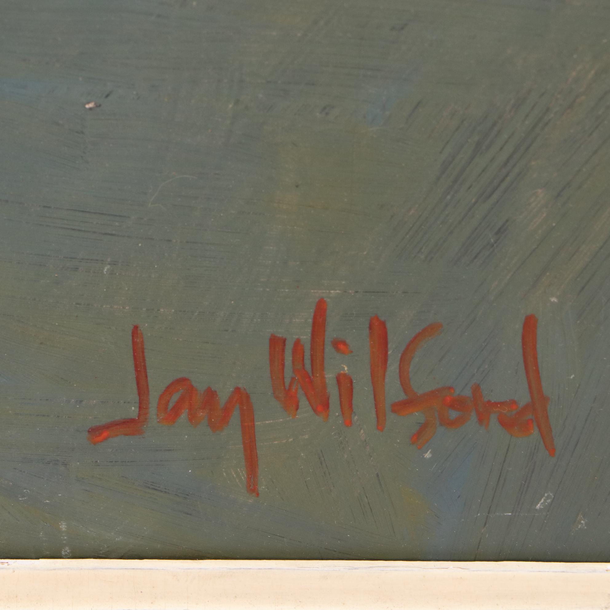 Jay Wilford Oil Painting of Boats at Pier