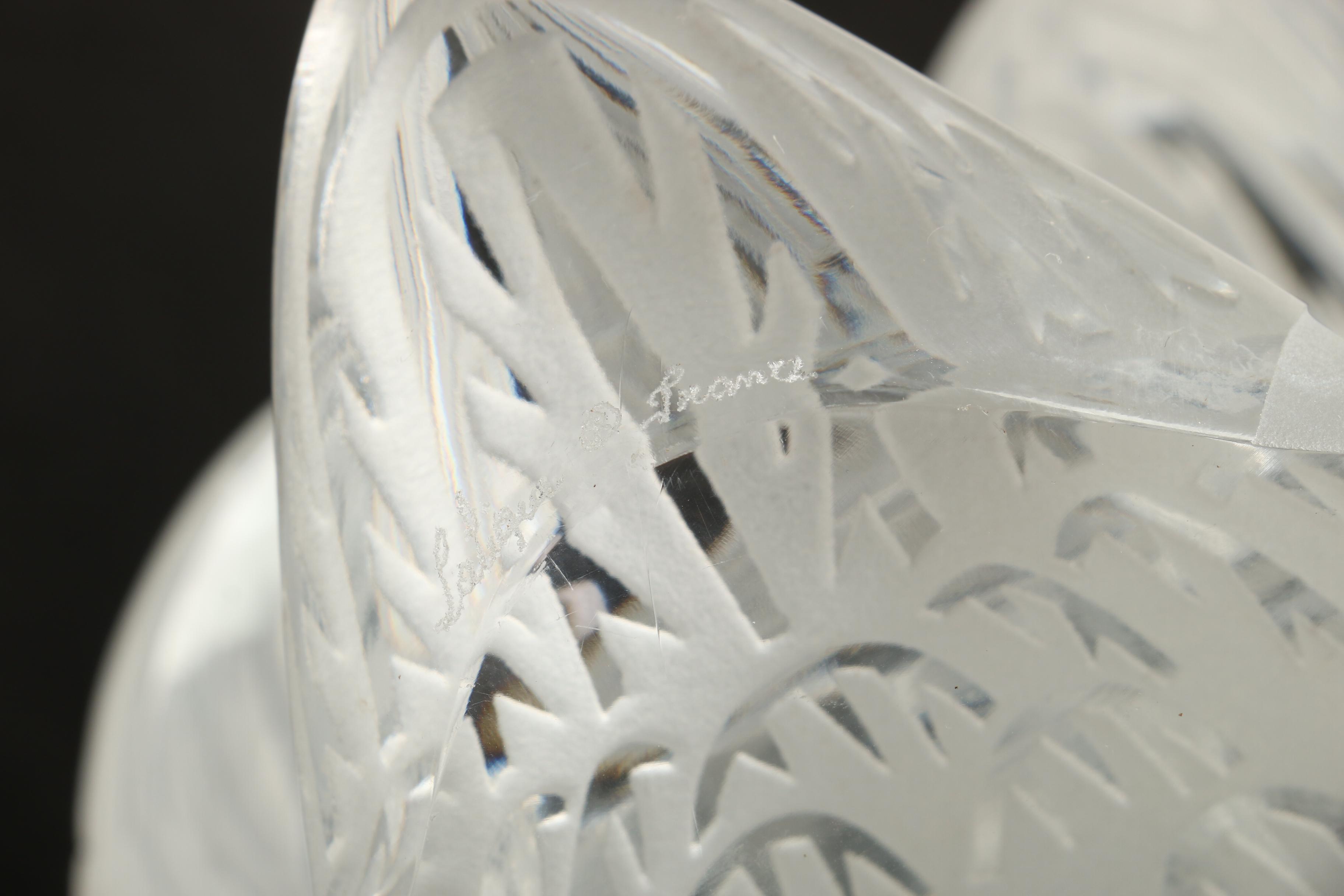 Lalique Crystal "Swan Head Up" Sculpture