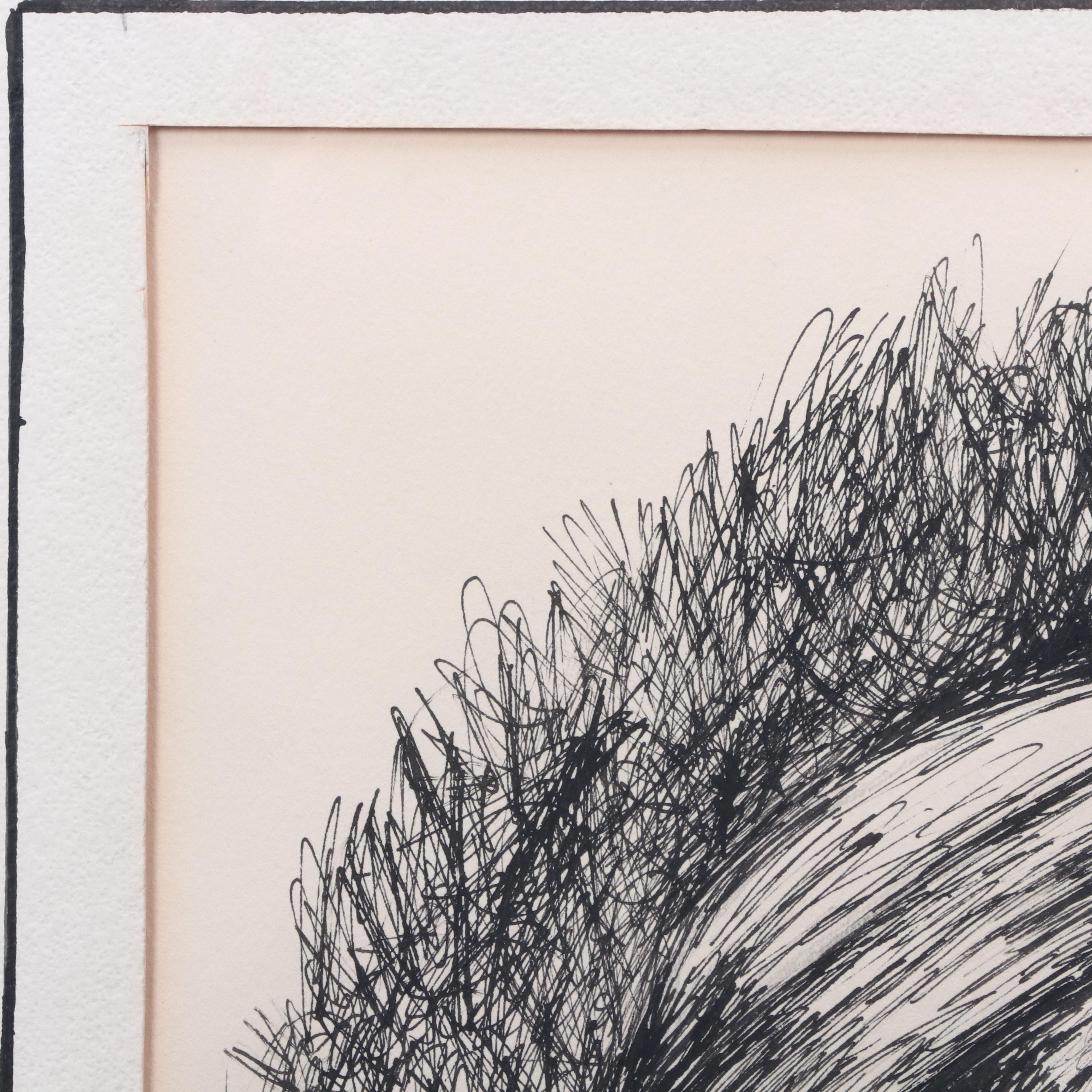 Betty Zoe Miller Ink Portrait of a Man