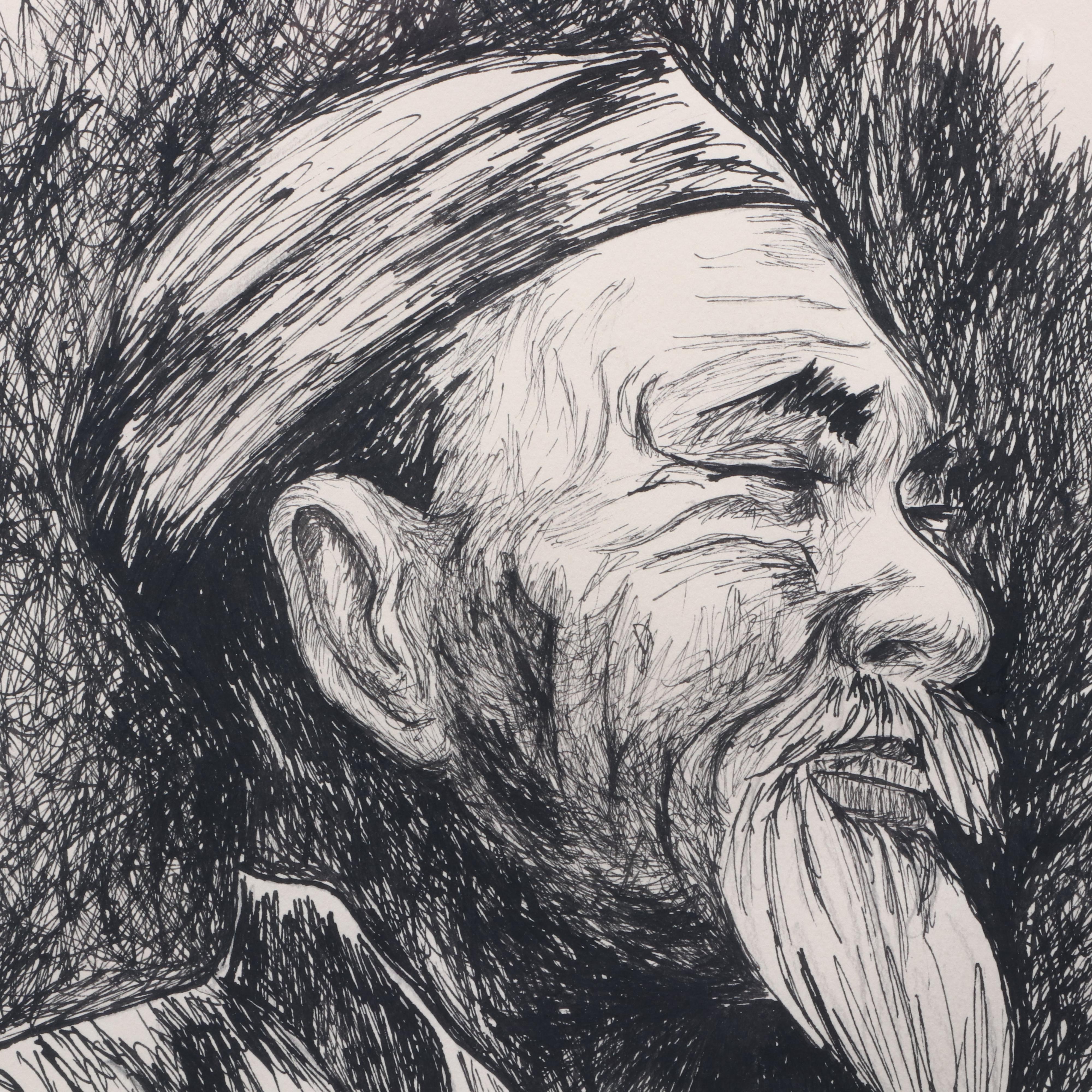 Betty Zoe Miller Ink Portrait of a Man