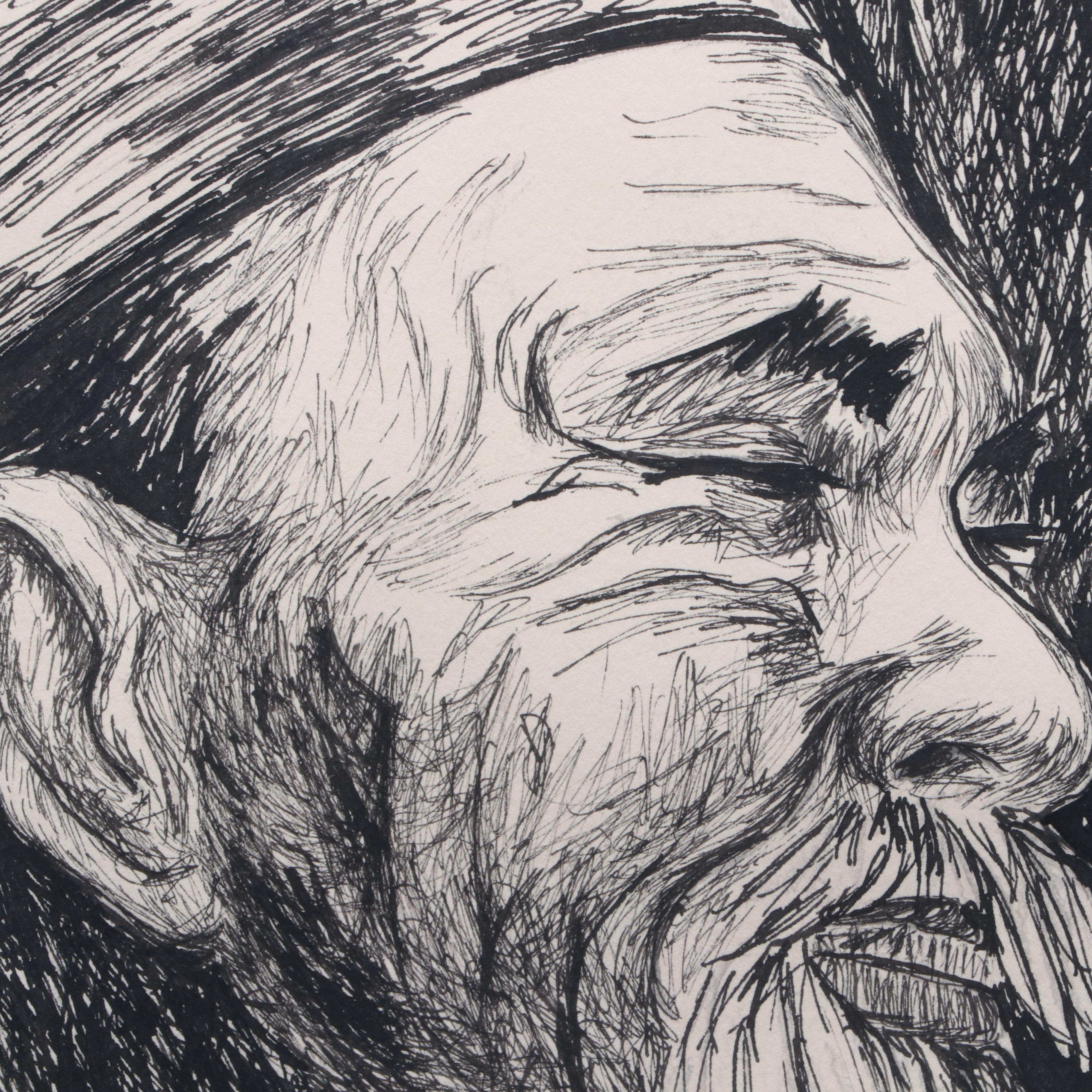 Betty Zoe Miller Ink Portrait of a Man