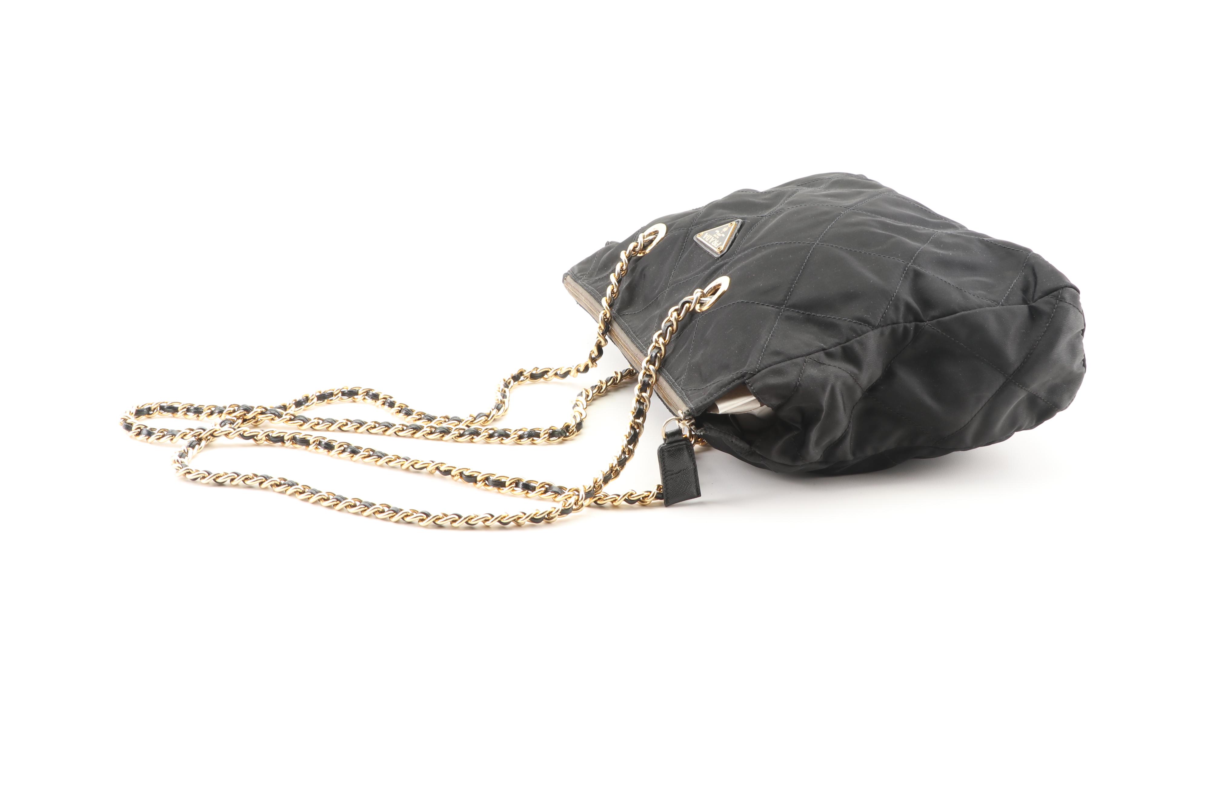 Prada Quilted Black Nylon Shoulder Bag