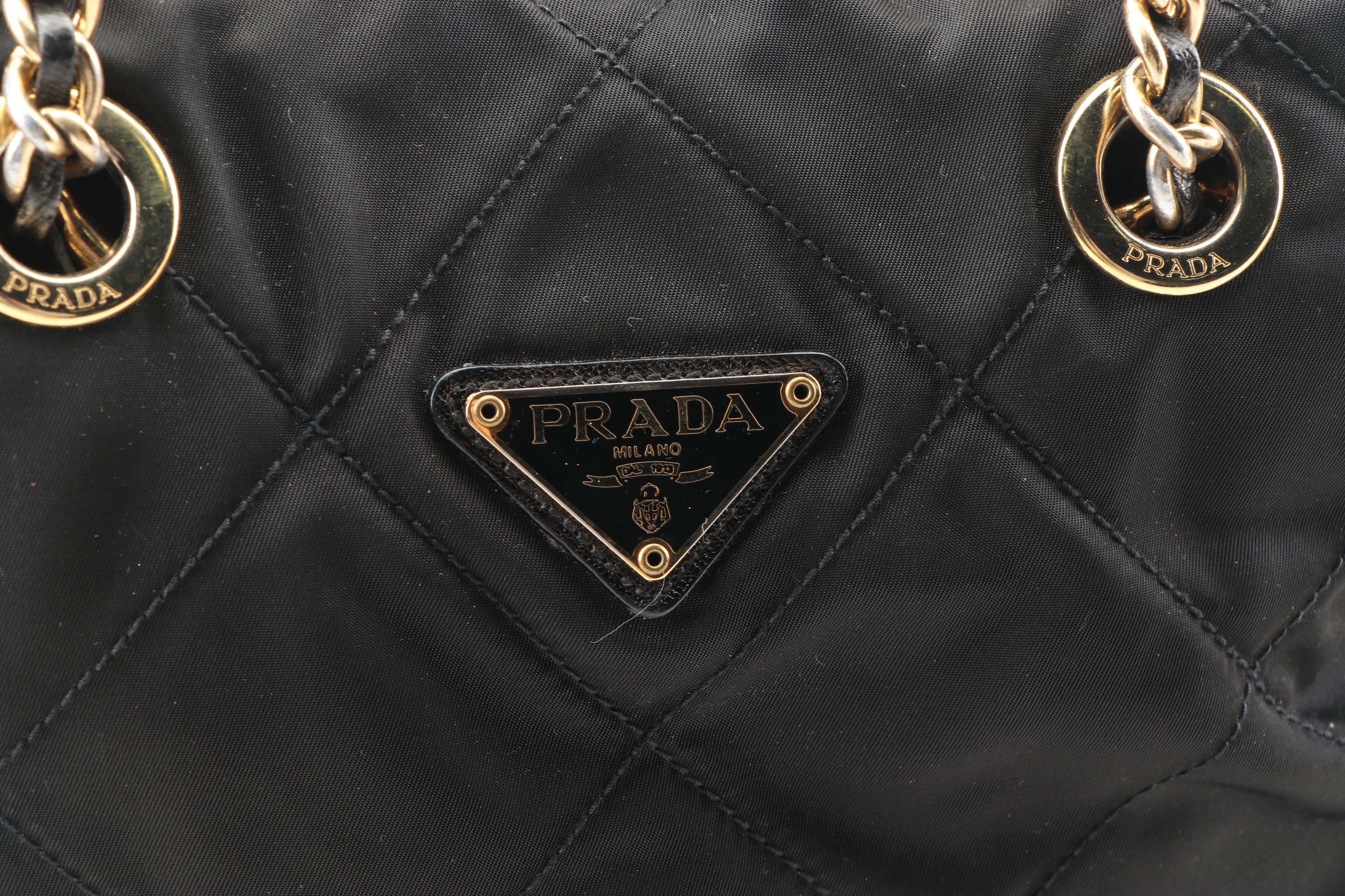 Prada Quilted Black Nylon Shoulder Bag