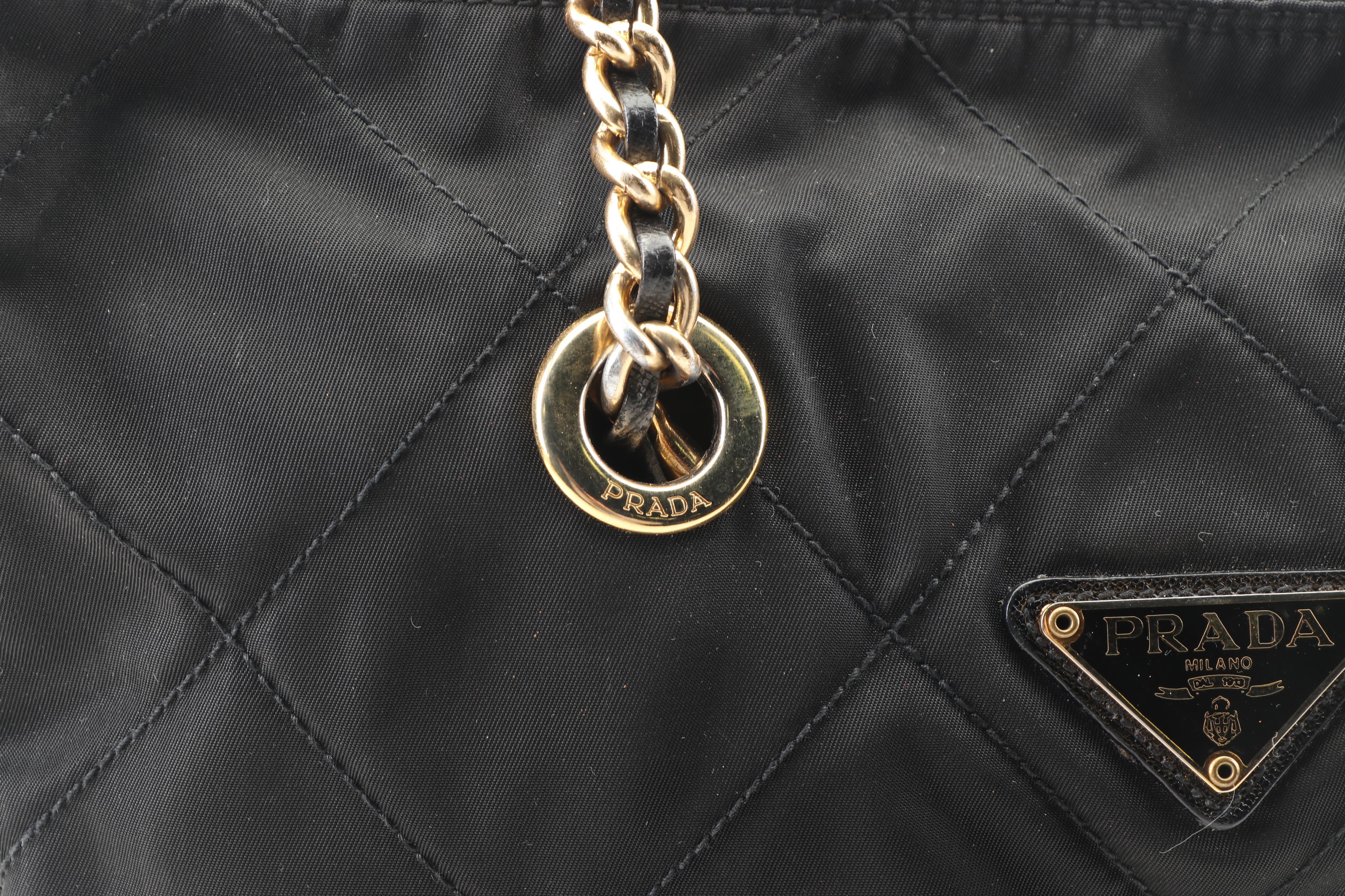 Prada Quilted Black Nylon Shoulder Bag
