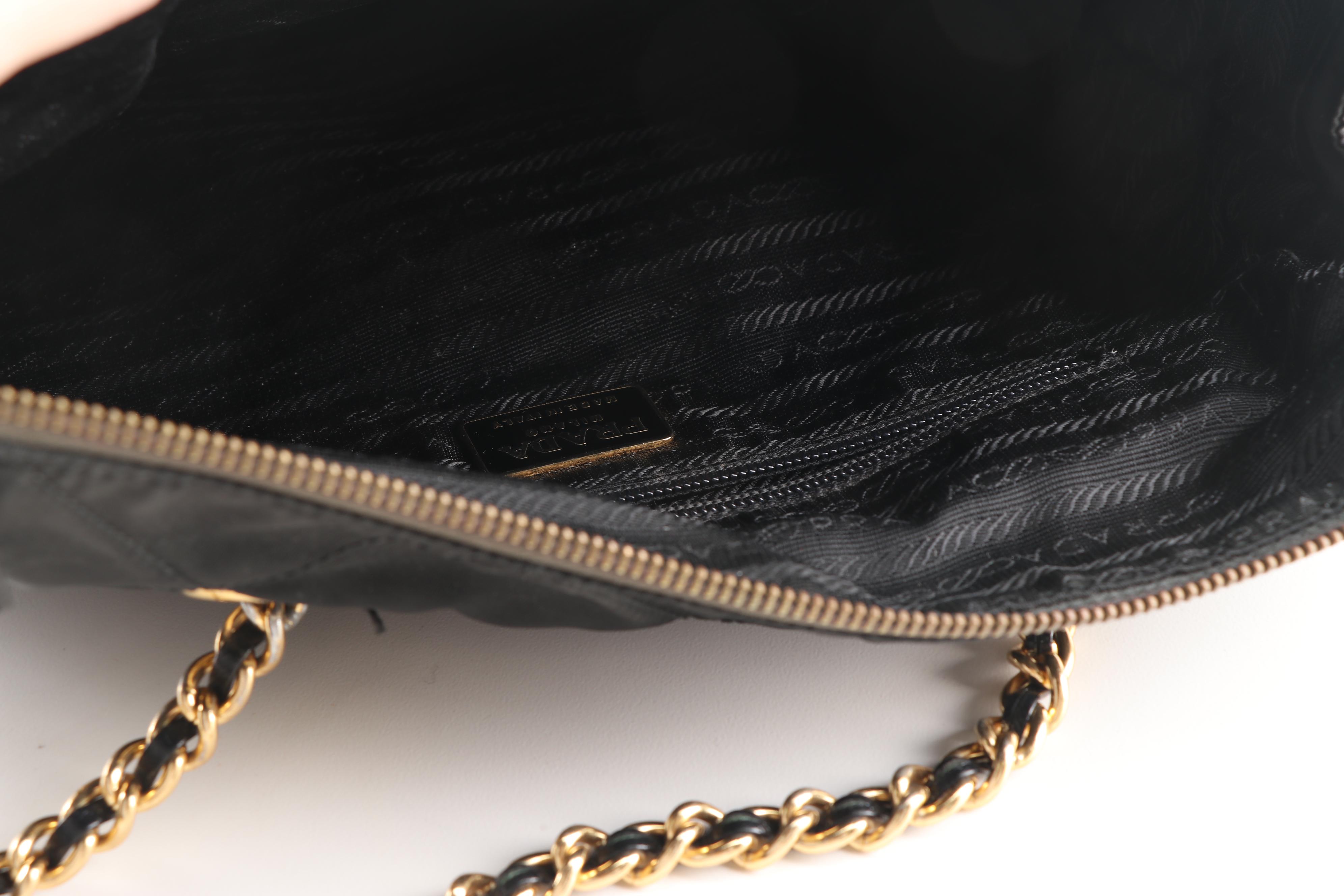 Prada Quilted Black Nylon Shoulder Bag