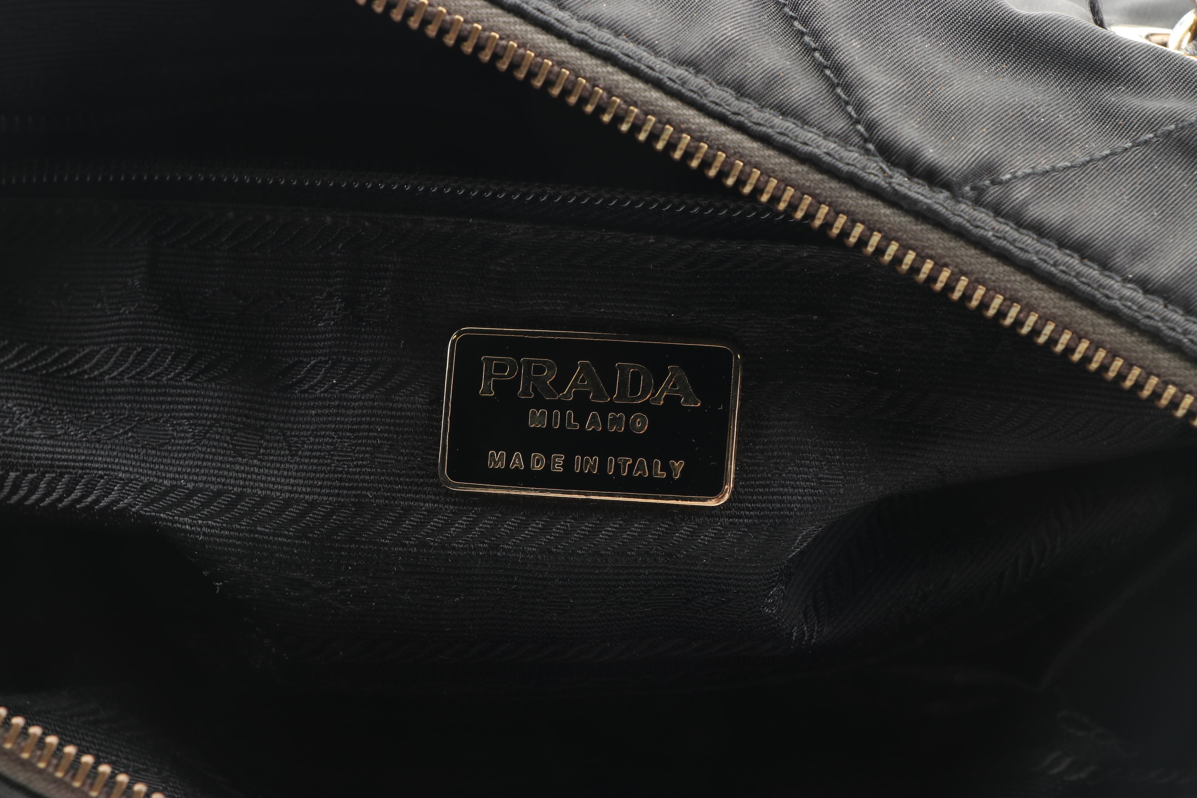 Prada Quilted Black Nylon Shoulder Bag