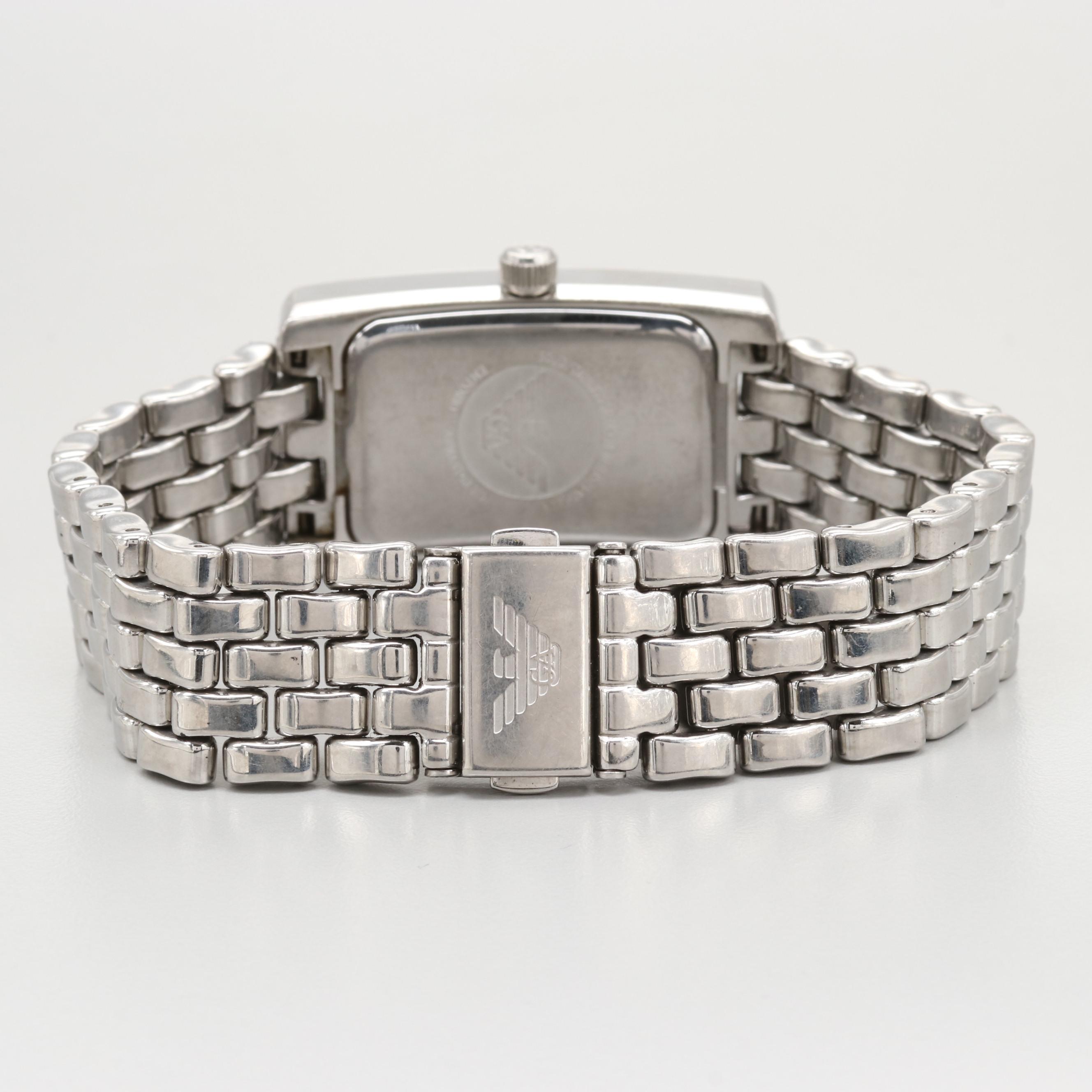 Emporio Armani Stainless Steel Watch With Date Window