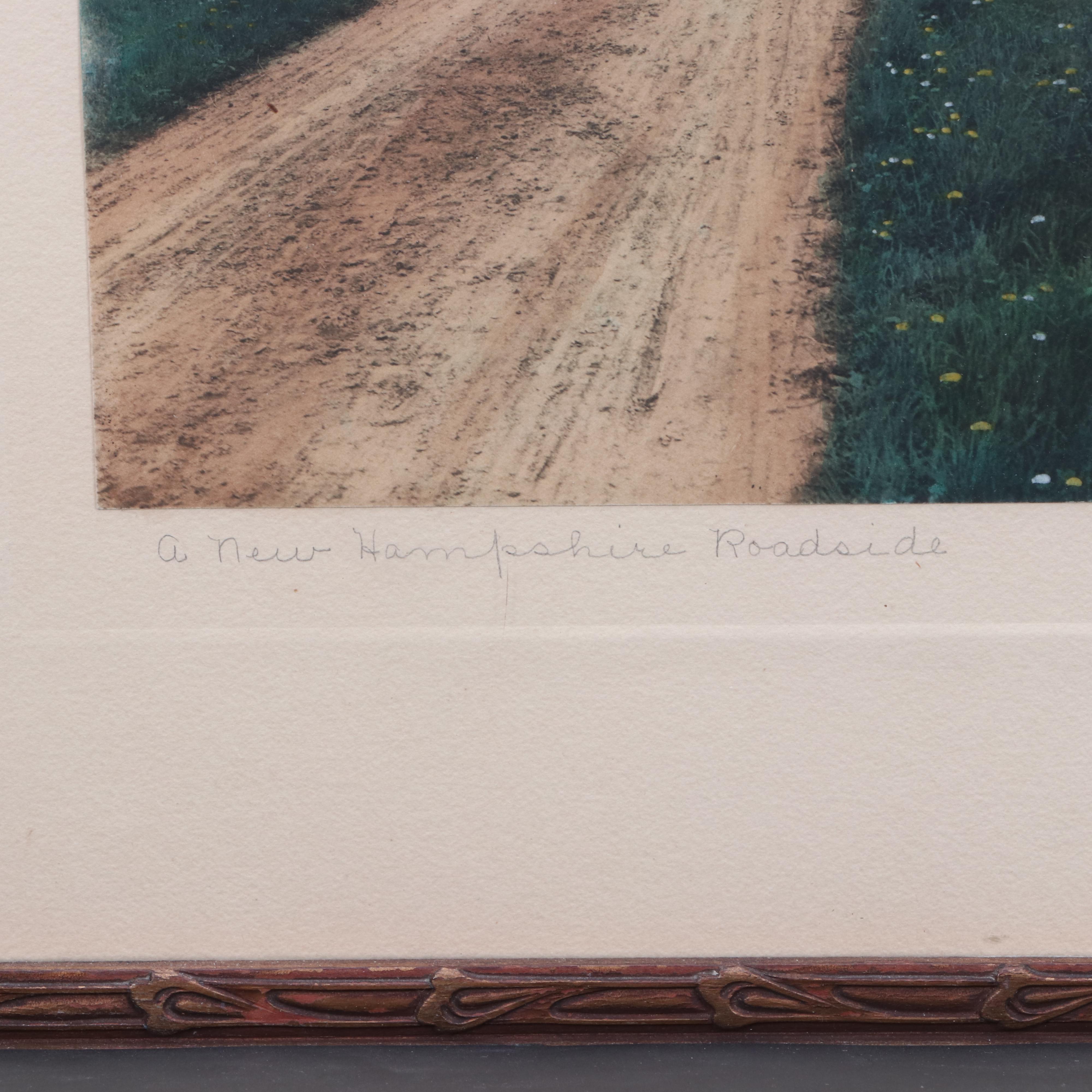 Wallace Nutting Hand-Colored Photograph "A New Hampshire Roadside"