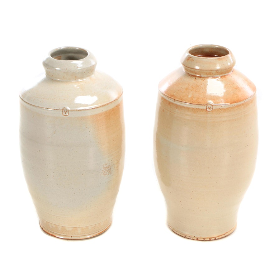 Horseshoe Mountain Studio Salt Glazed Stoneware Vases by Joe Bennion