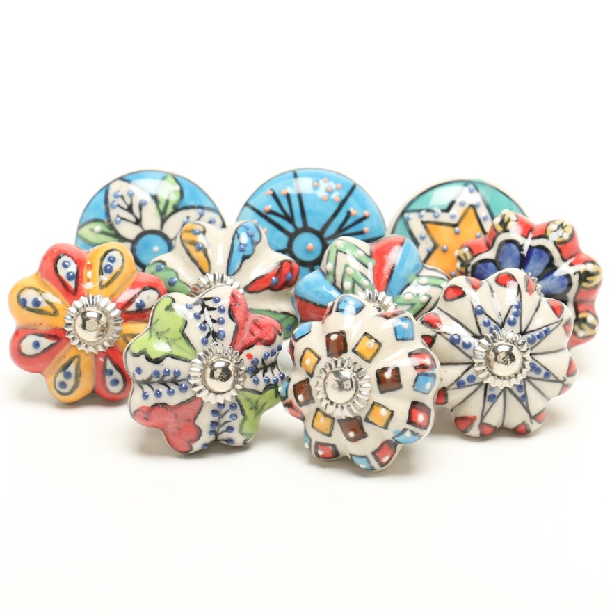 Hand-Painted Porcelain Drawer Pulls