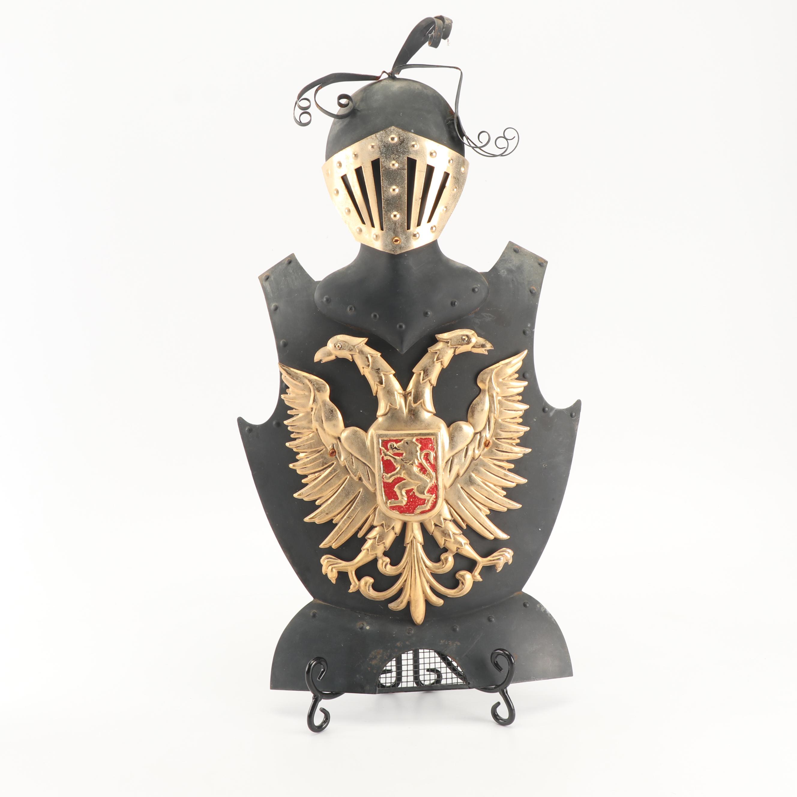 Medieval Knight Themed Metal Shelf and Wall Decor