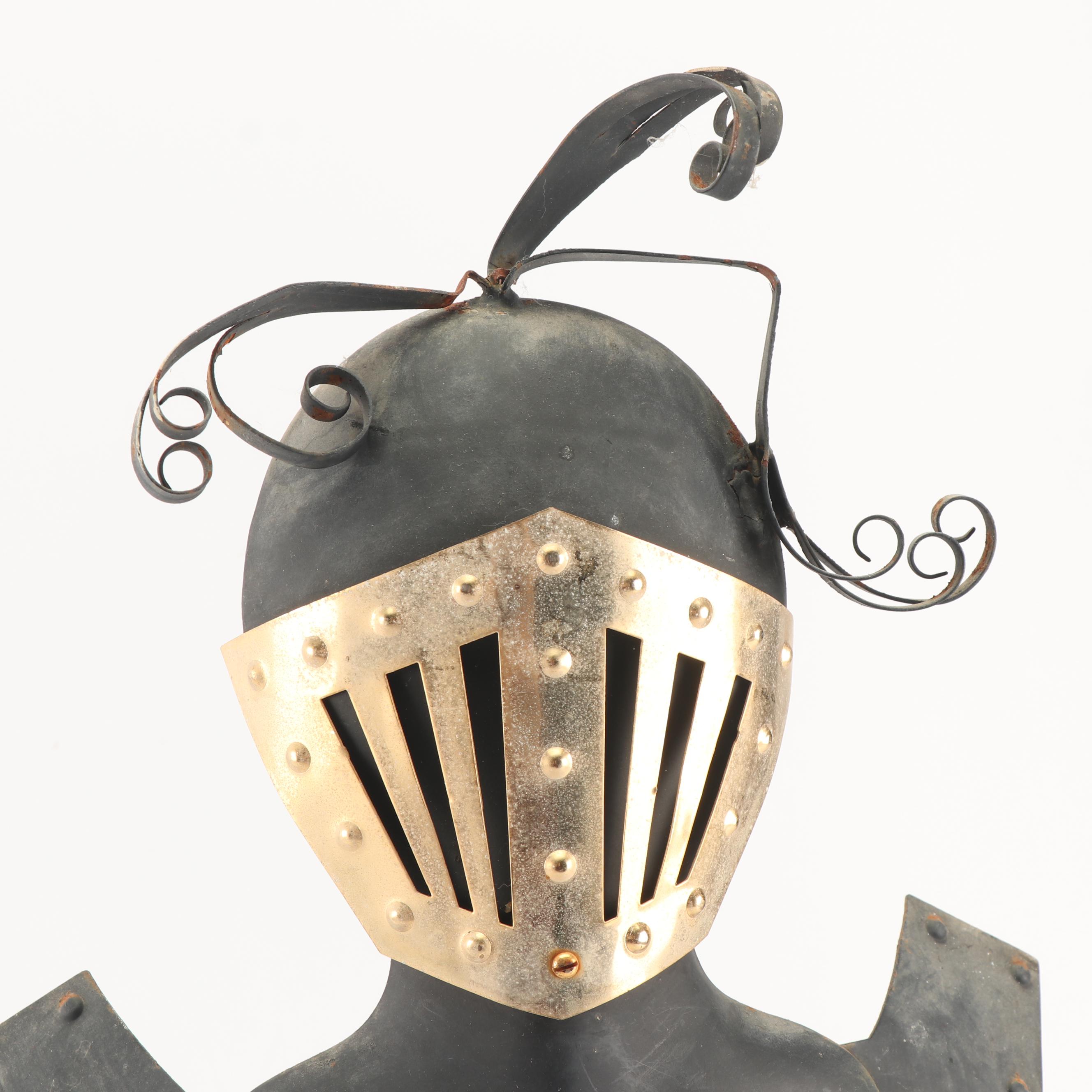 Medieval Knight Themed Metal Shelf and Wall Decor