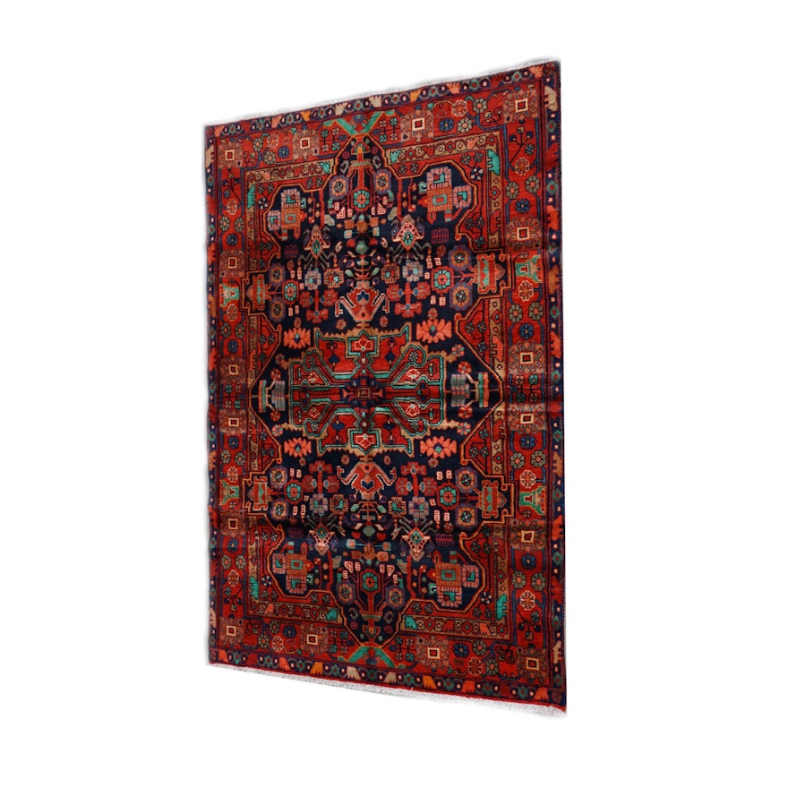 Hand-Knotted Persian Nehavend Wool Area Rug