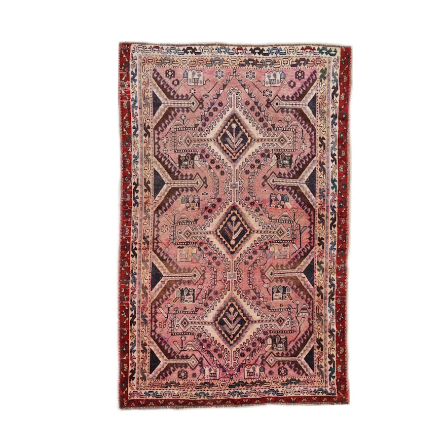Hand-Knotted Persian Yalameh Wool Rug