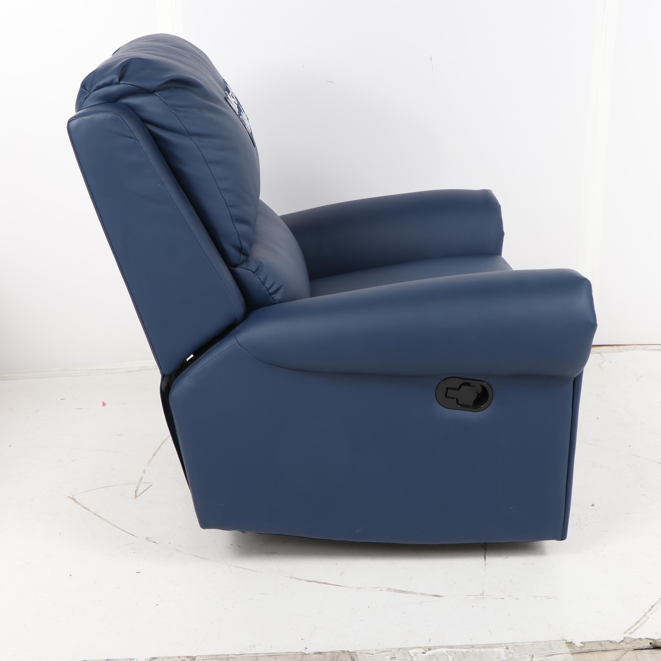 Dallas Cowboys and Maker's Mark Themed Faux Leather Recliner, 21st Century