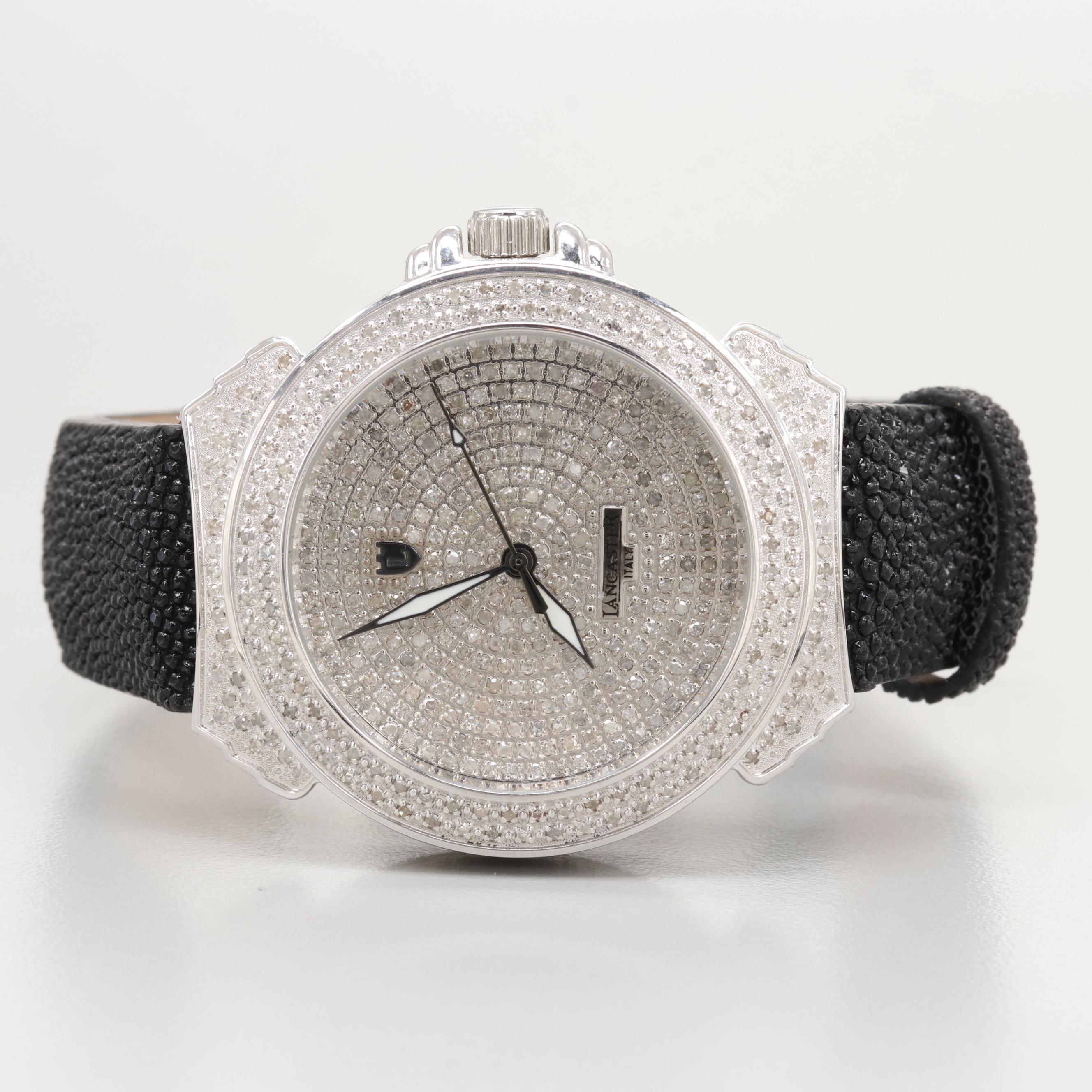 Lancaster Pillola Deco 2.99 CTW Diamond Quartz Watch