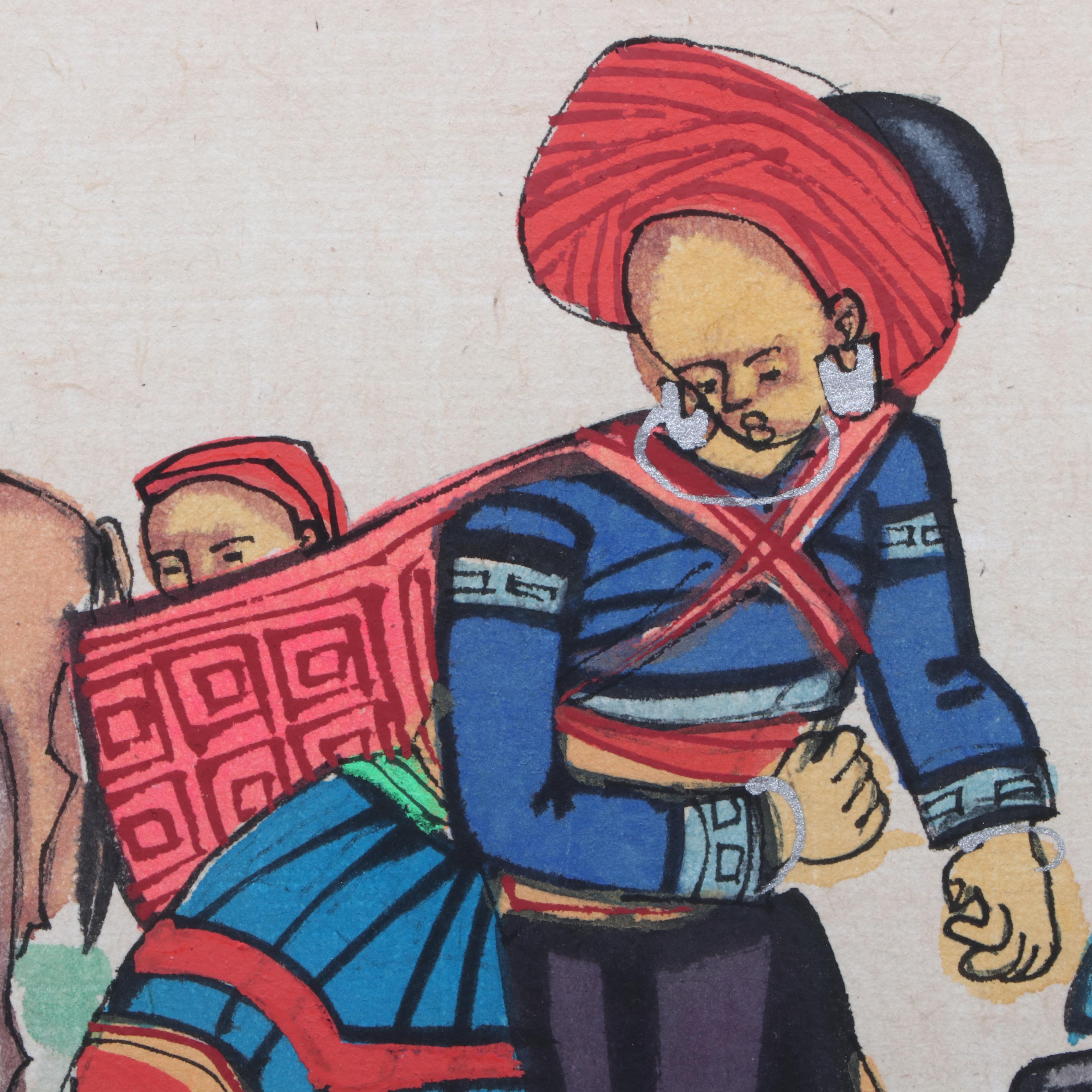 Chinese Watercolor Painting of Figures