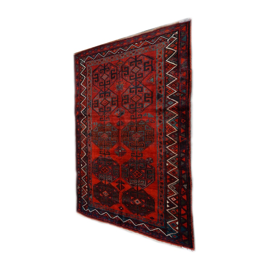 Hand-Knotted Afghani Baluch Wool Rug